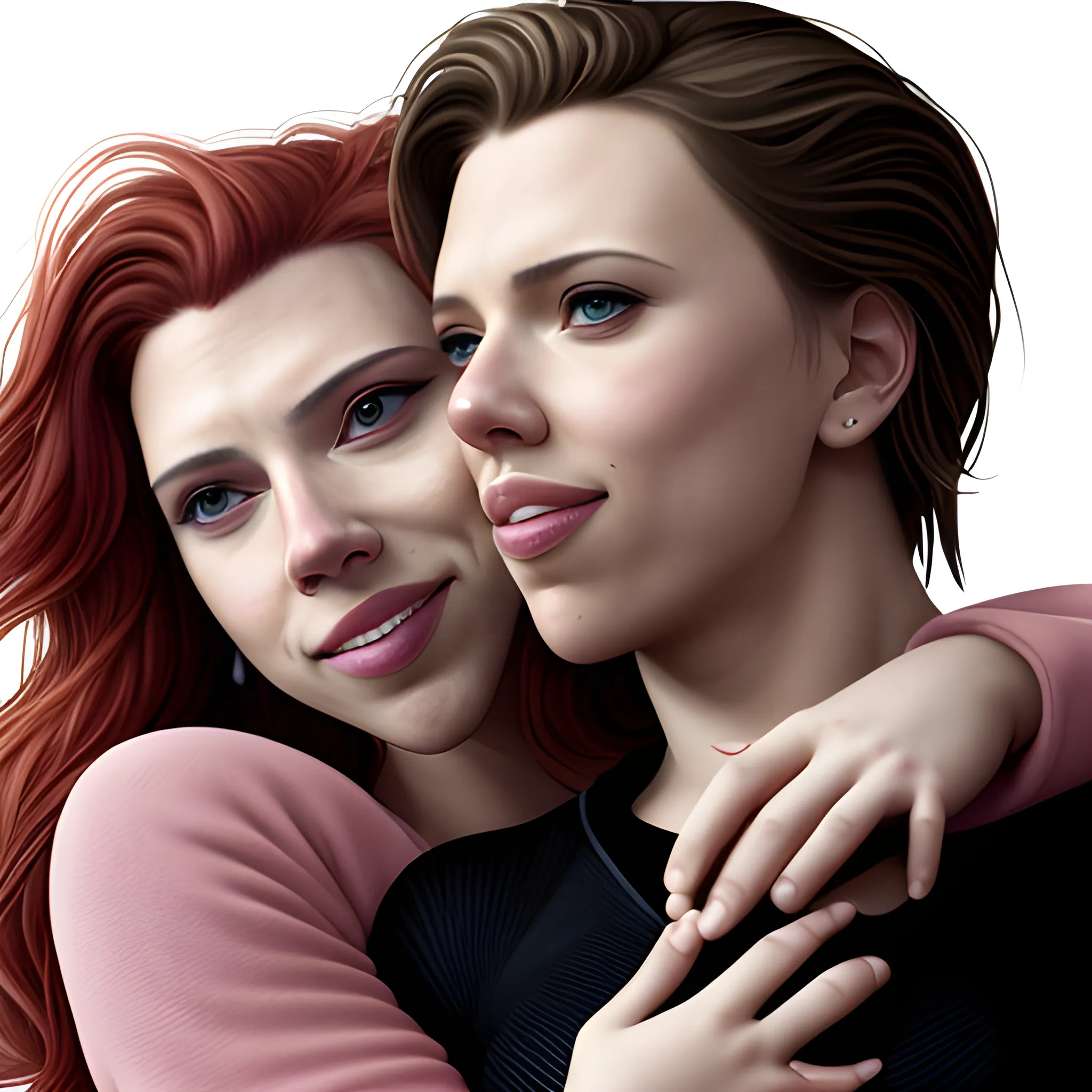 Generate a picture of me hugging Scarlett Johansson