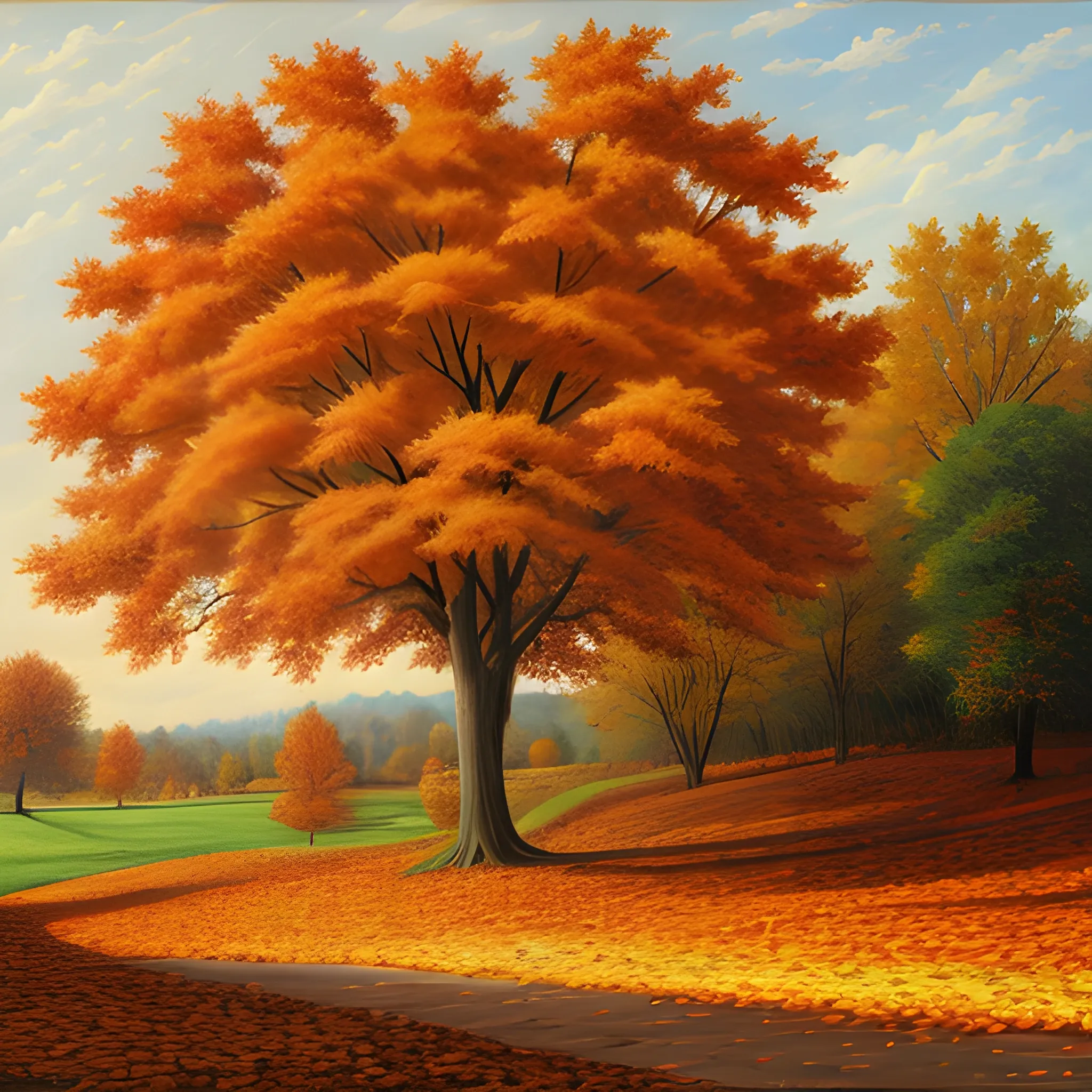 Autumn scene, the tree