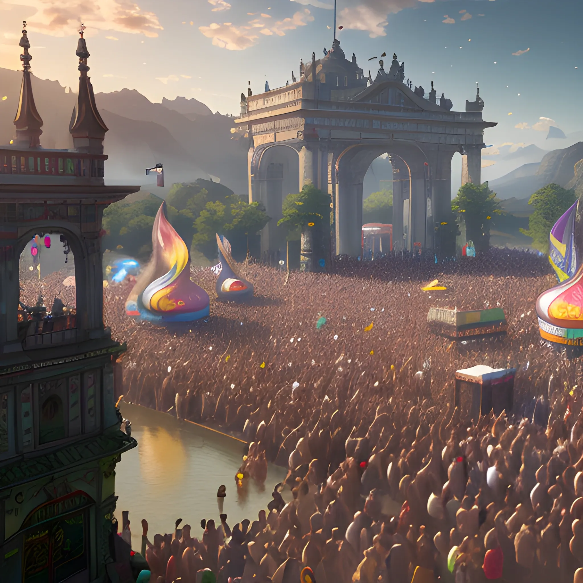 festival, hyper realistic, HDR, Background, 4k detailed post processing, unreal engine