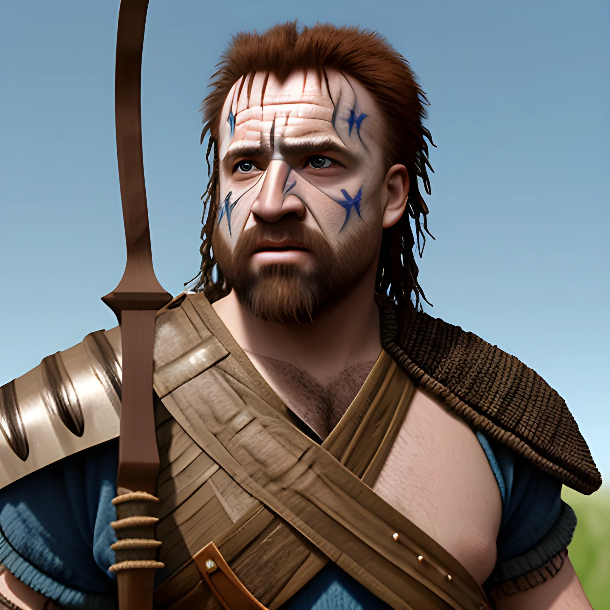 William wallace from Braveheart movie as an African American 3D