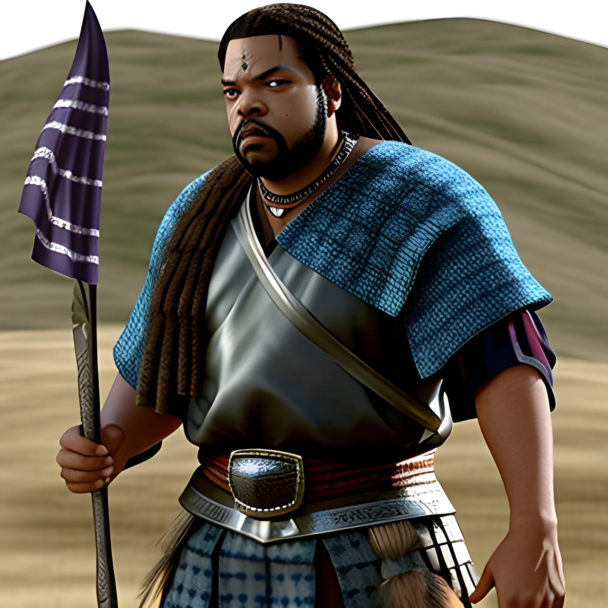 ice cube as William wallace from Braveheart movie as an African American 3D