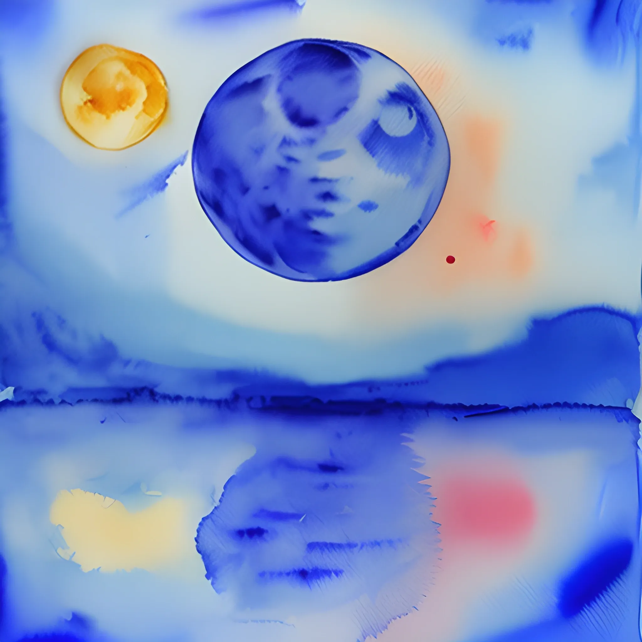 Thursday 31st, August 2023, Blue moon, Water Color