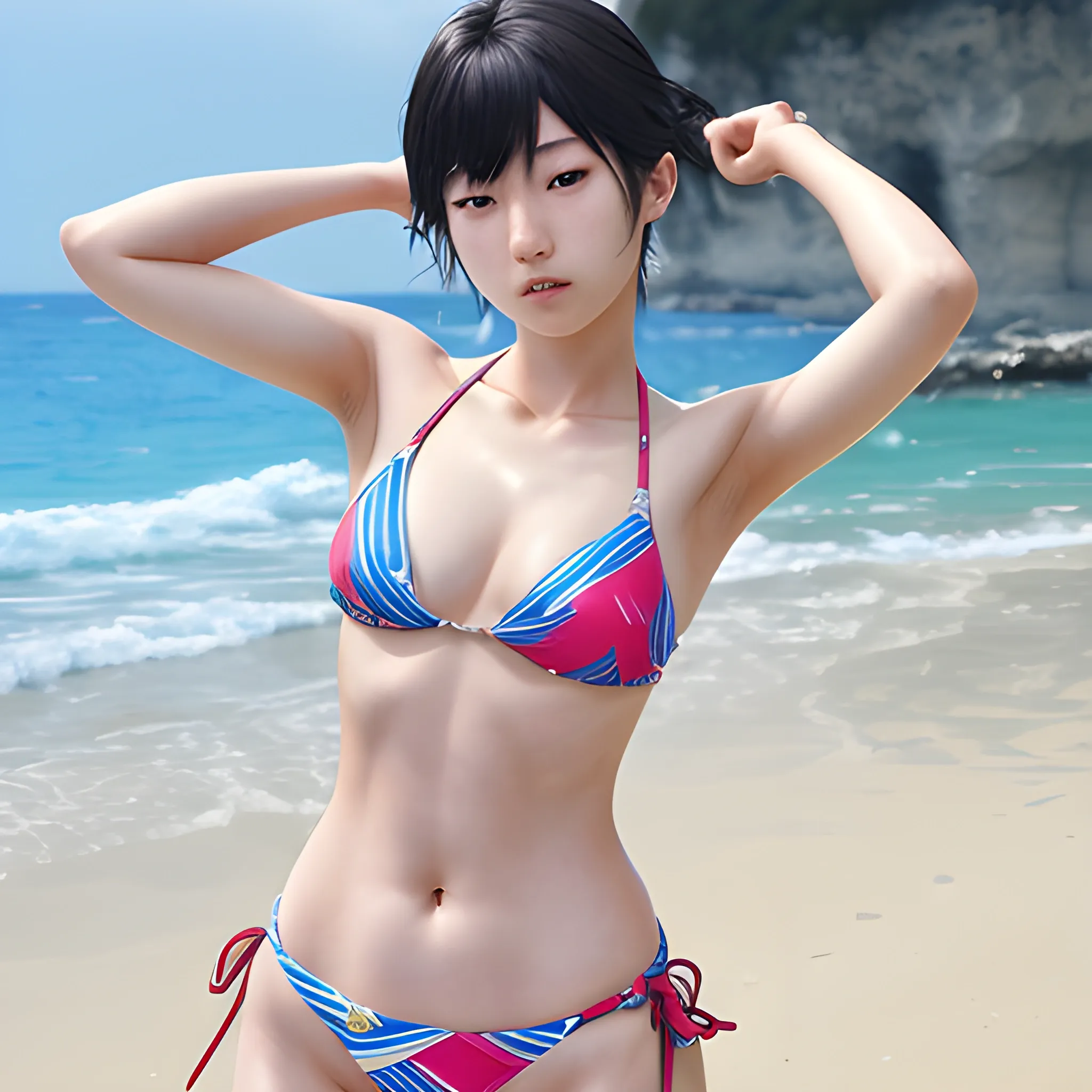 Kamisato ayaka, genshin impact, realistic, bikini