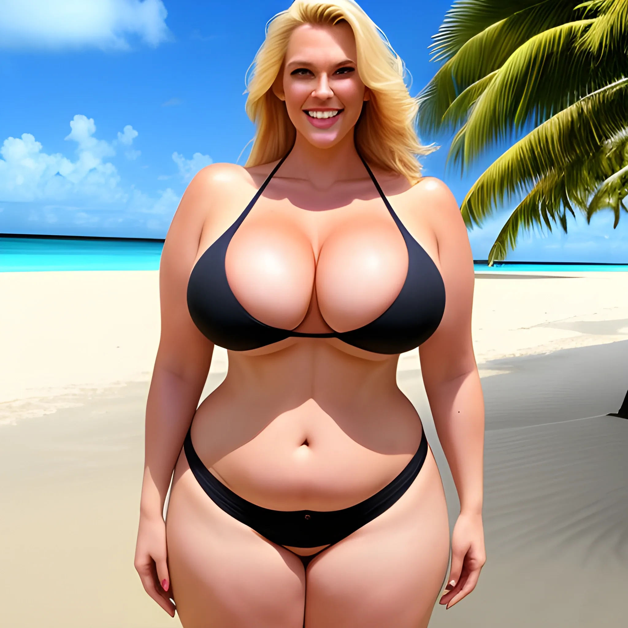 huge tall and strong plus size, not curvy, blonde young girl wit... -  Arthub.ai