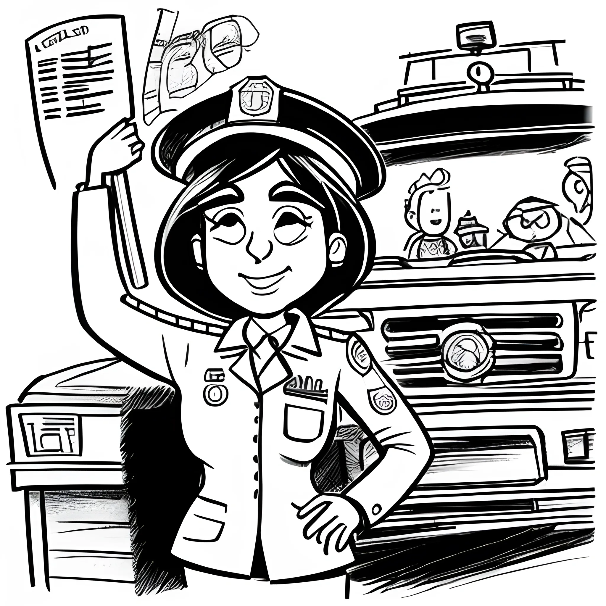 Sketch of lady police