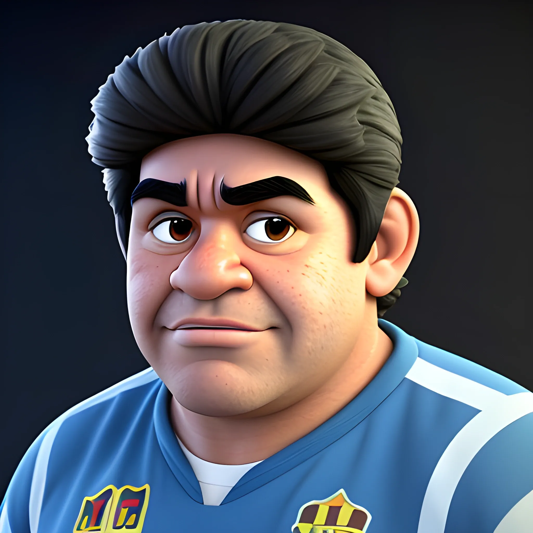 screenshot of diego armando maradona in a pixar movie. 3 d rendering. unreal engine. amazing likeness. very detailed. cartoon caricature.