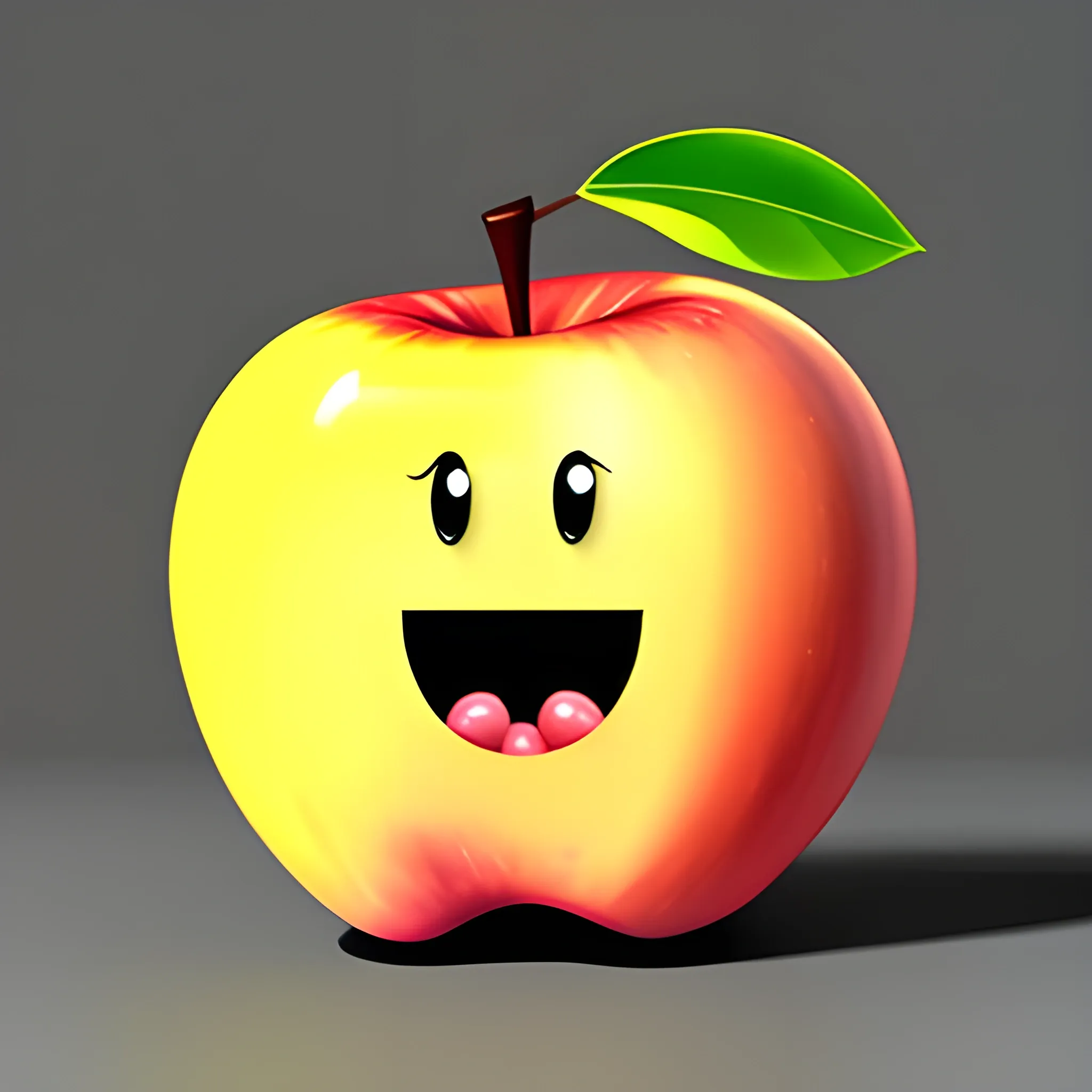, Cartoon, a cute apple is crying, child friendly





