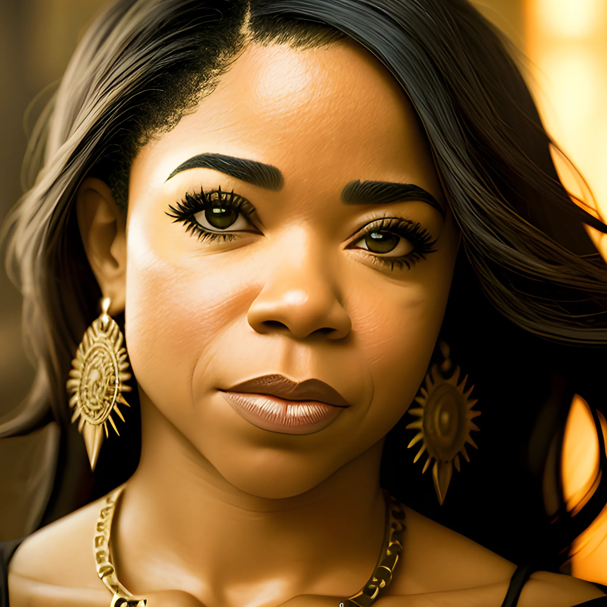 Sharp focus of a Mesmerizing Ethereal regina hall, Iraqi Scars, Medallion, Pathetic background, soft light, Warm Colors, (detailed), (high resolution)