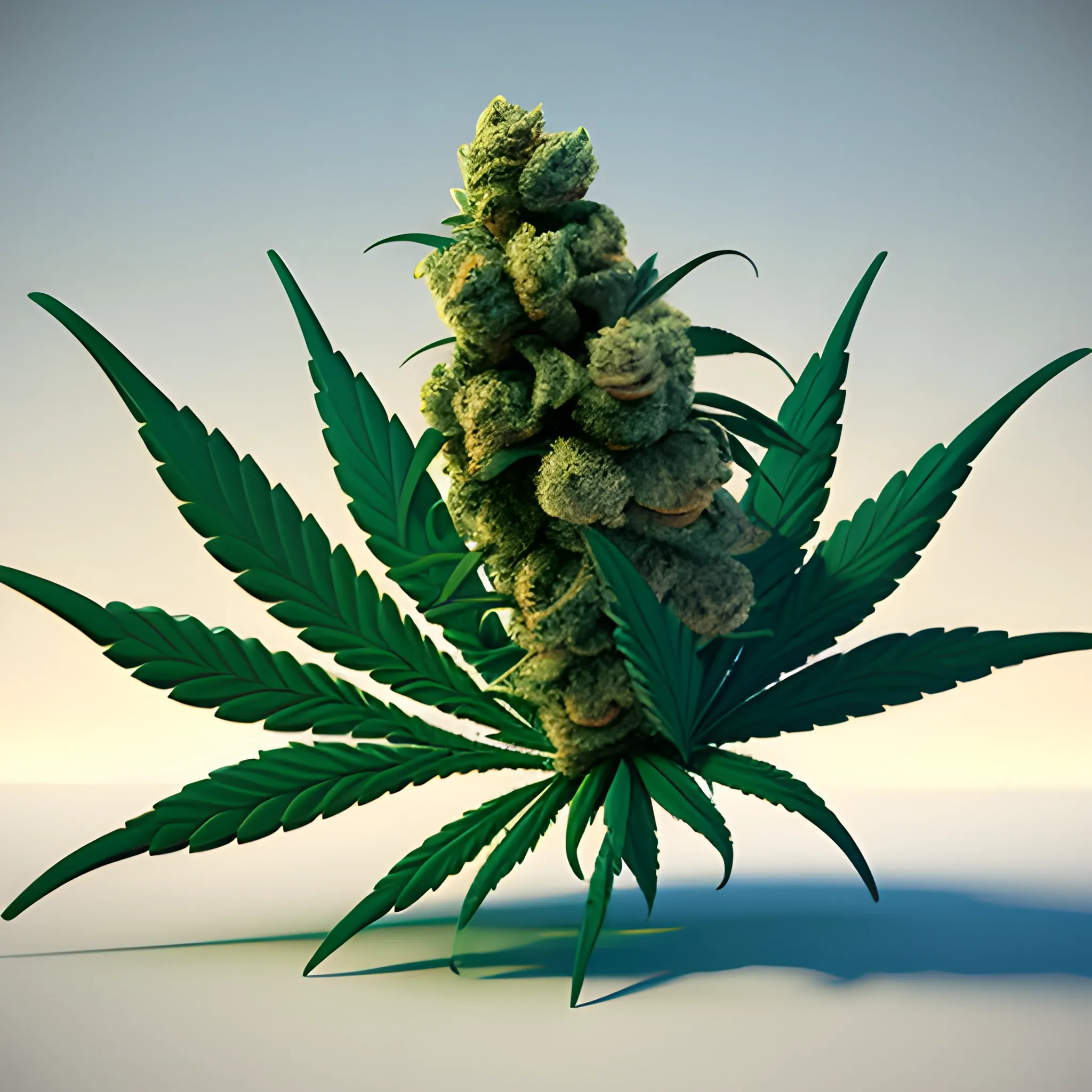 a marijuana bud , Cartoon, 3D