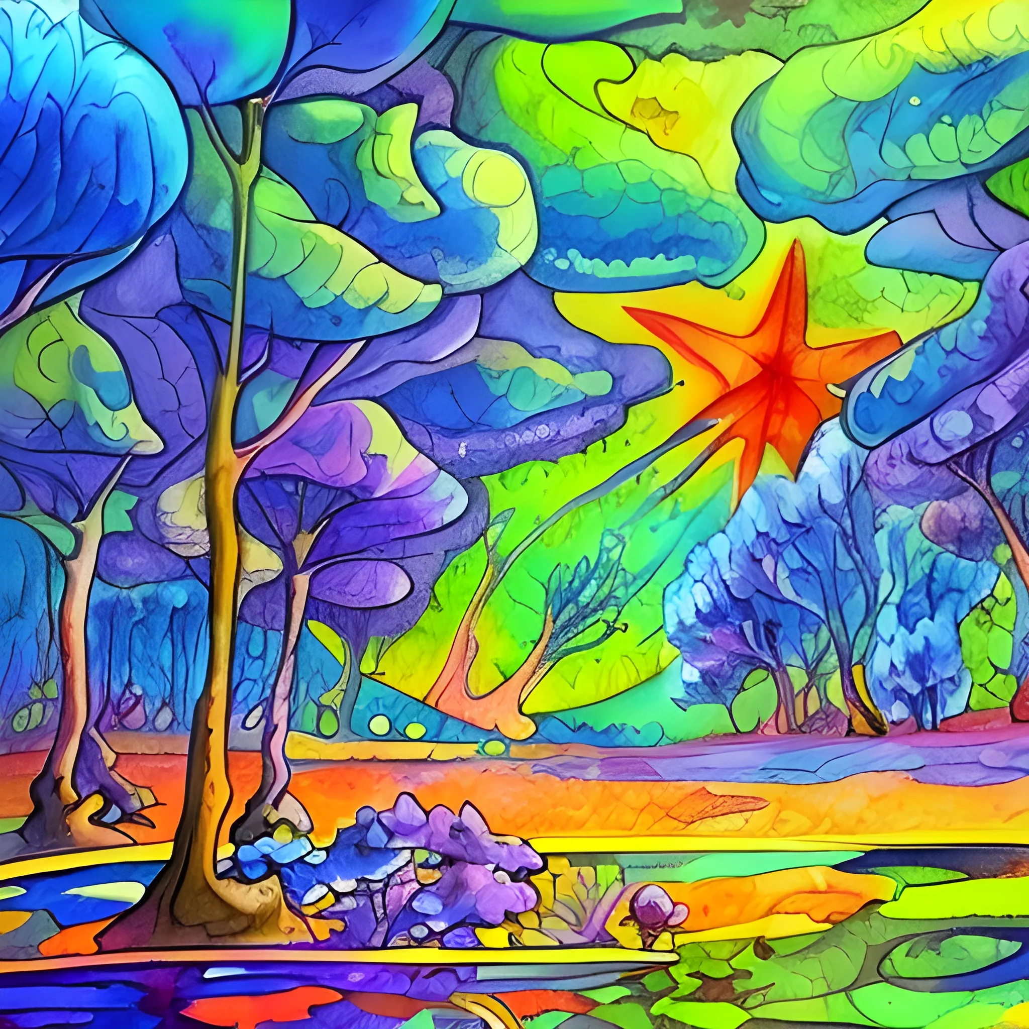 , Cartoon, Trippy, Water Color, Oil Painting