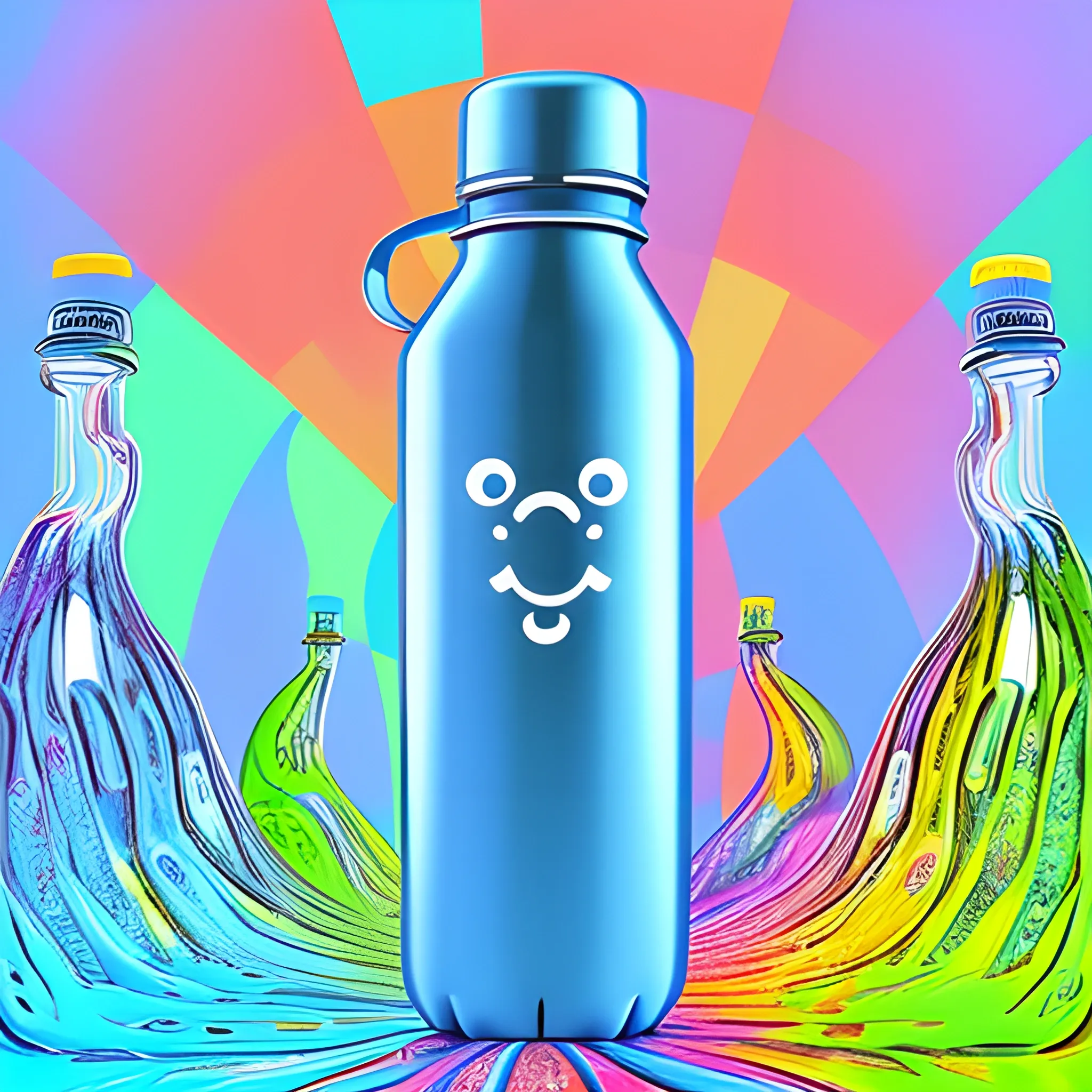 water aluminum bottle
, Trippy, Cartoon,