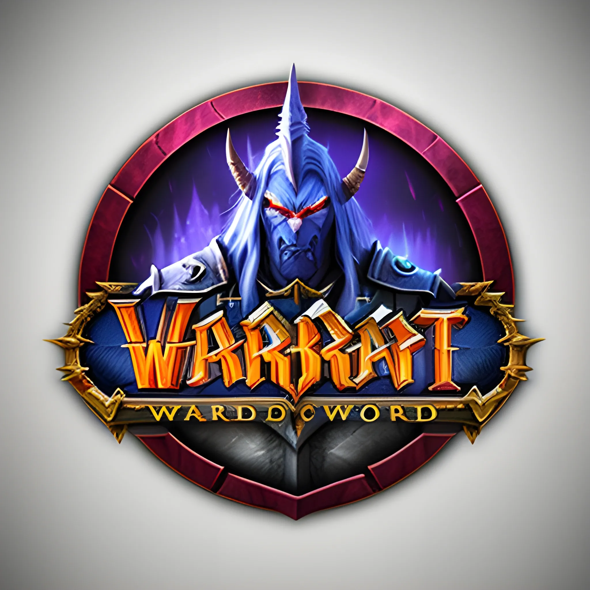 fun and childish professional logo with the words “logo design”,World of warcraft, 3d