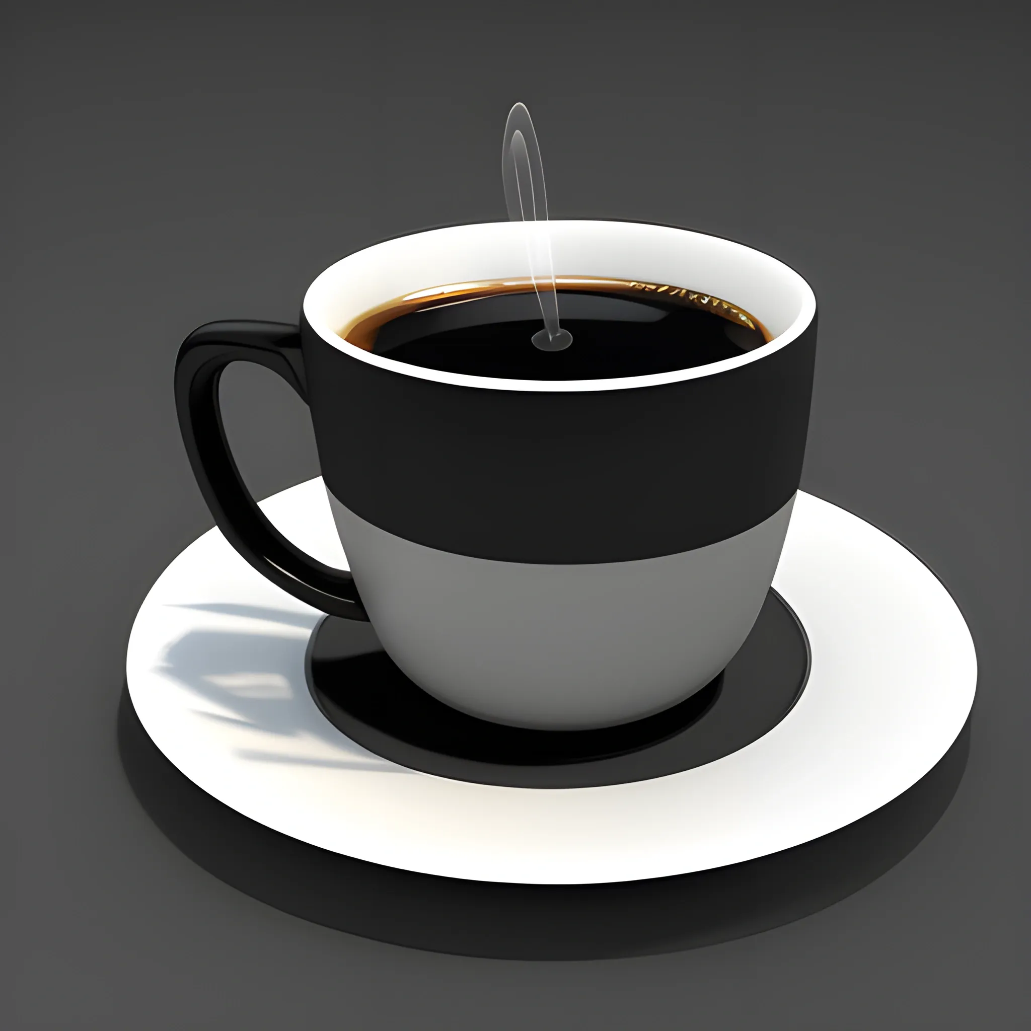 cup of black coffee tech, 3D