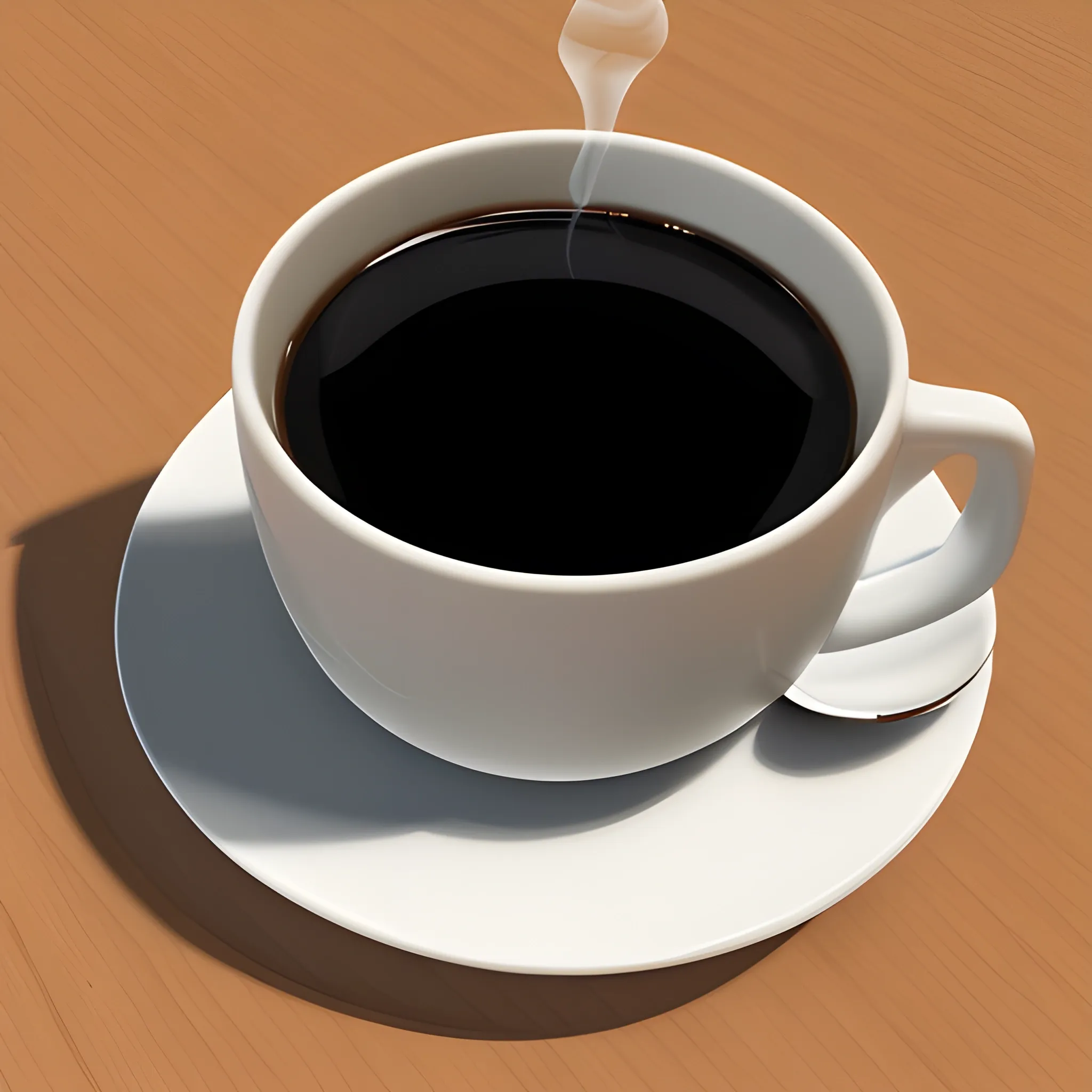 cup of black coffee tech reflection, 3D