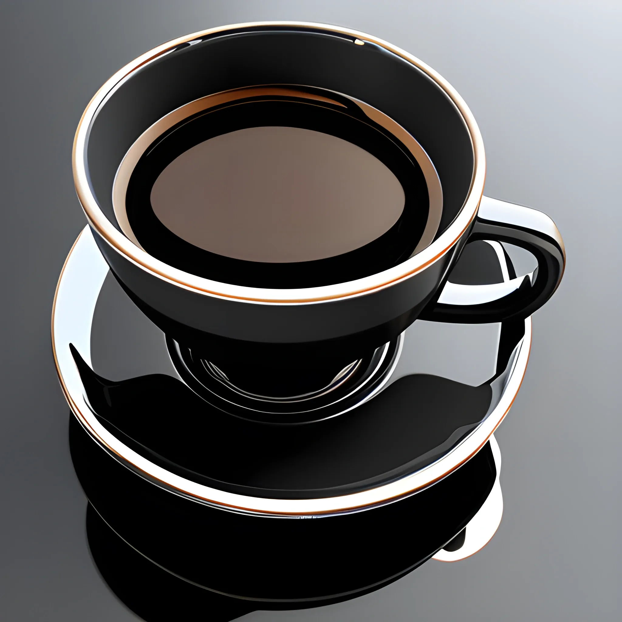 black coffee tech reflection, 3D