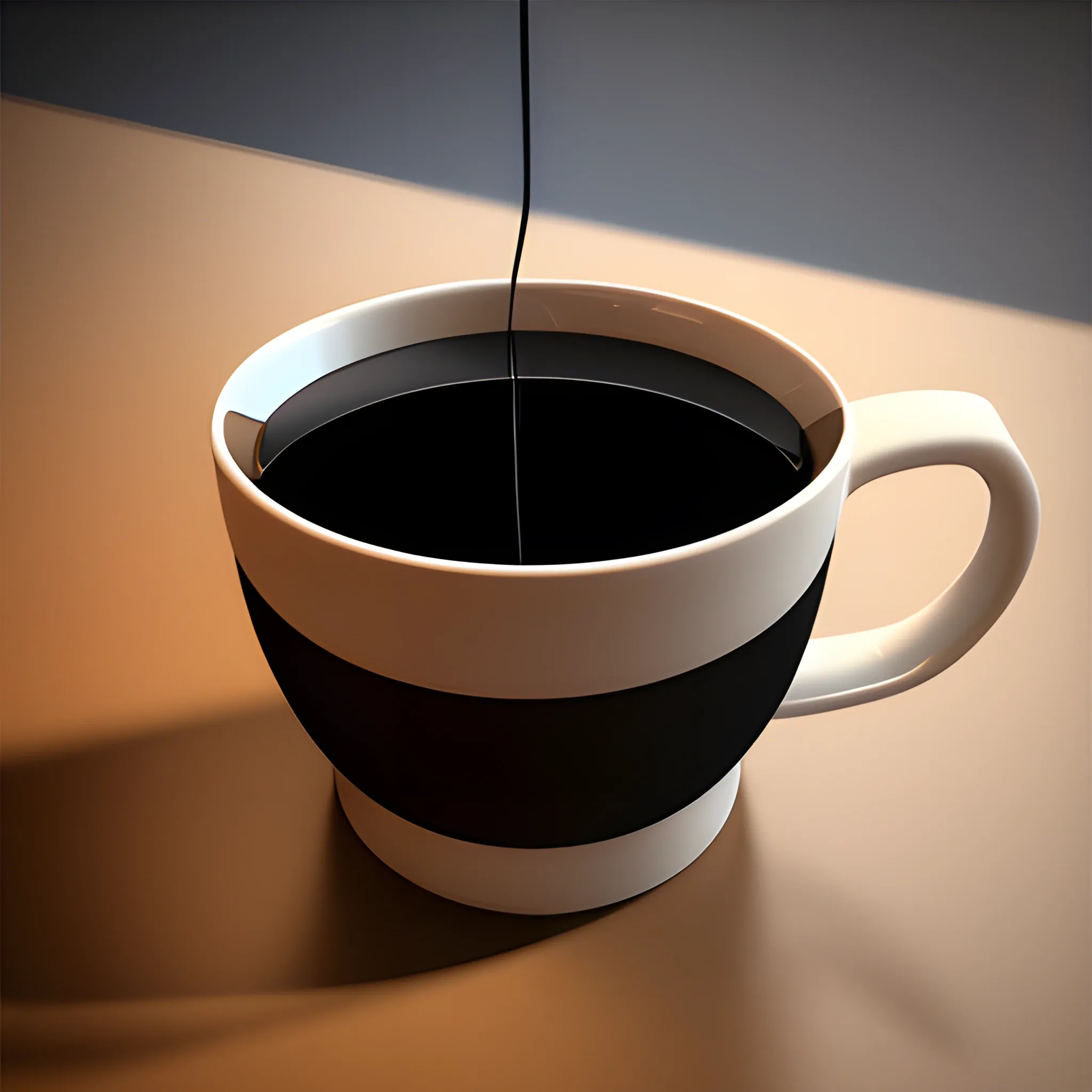 black coffee tech reflection, 3D