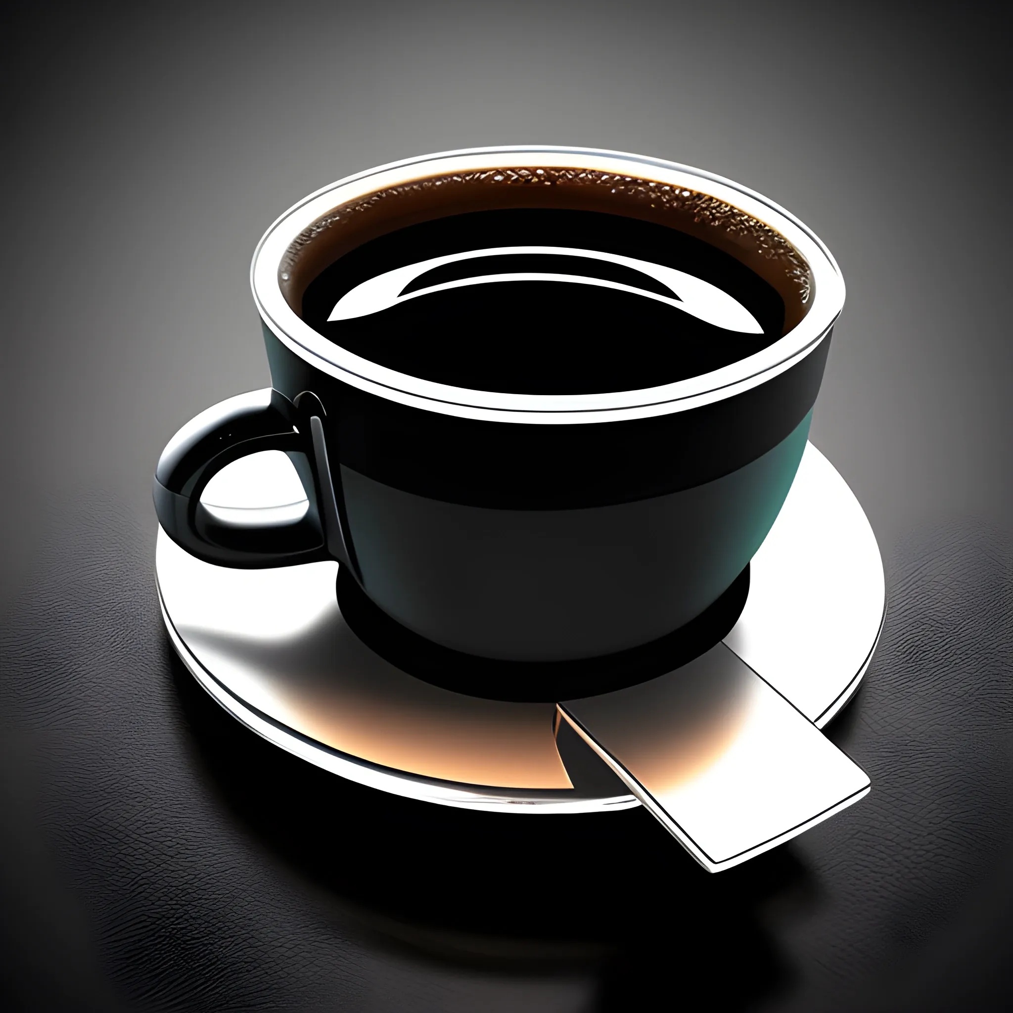 black coffee tech reflection, 3D