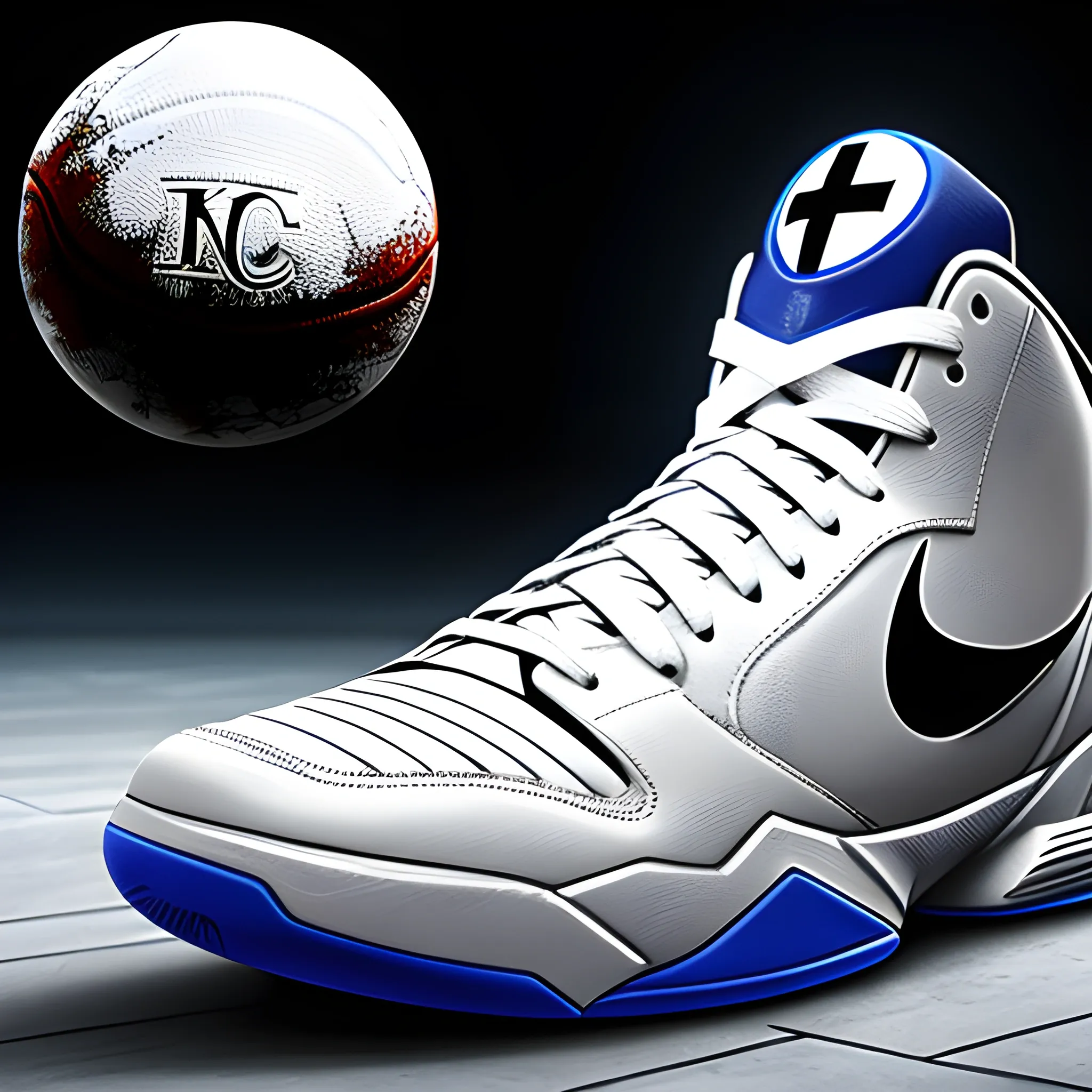 Concept Moon Knight basketball sneakers, popular in art station, smooth, sharp focus
