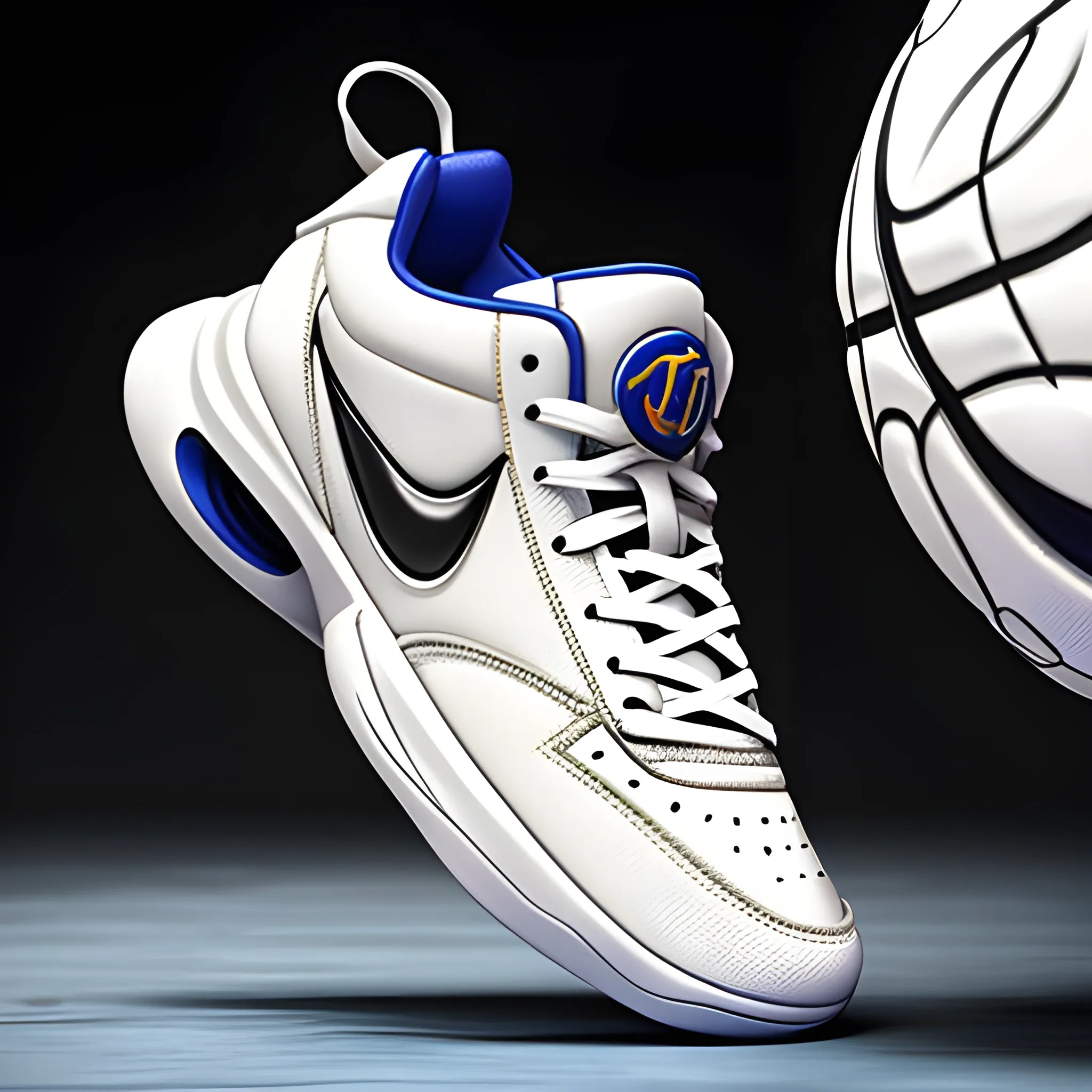 Concept Moon Knight basketball sneakers, popular in the art station, soft feel, bloated, excluding nike style, smooth, sharp focus
