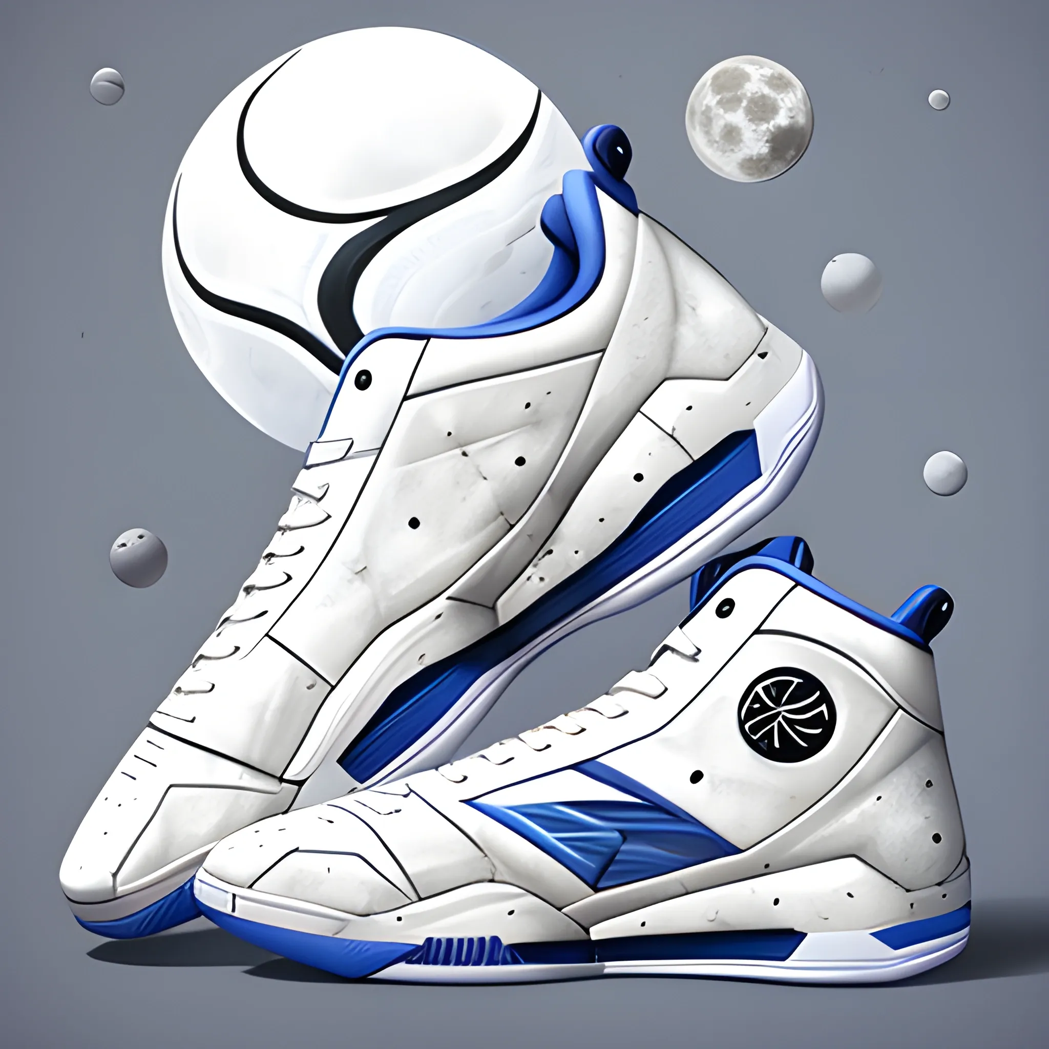 Concept Moon Knight basketball sneakers, popular in art station, soft feel, bloated, original, smooth, sharp focus
