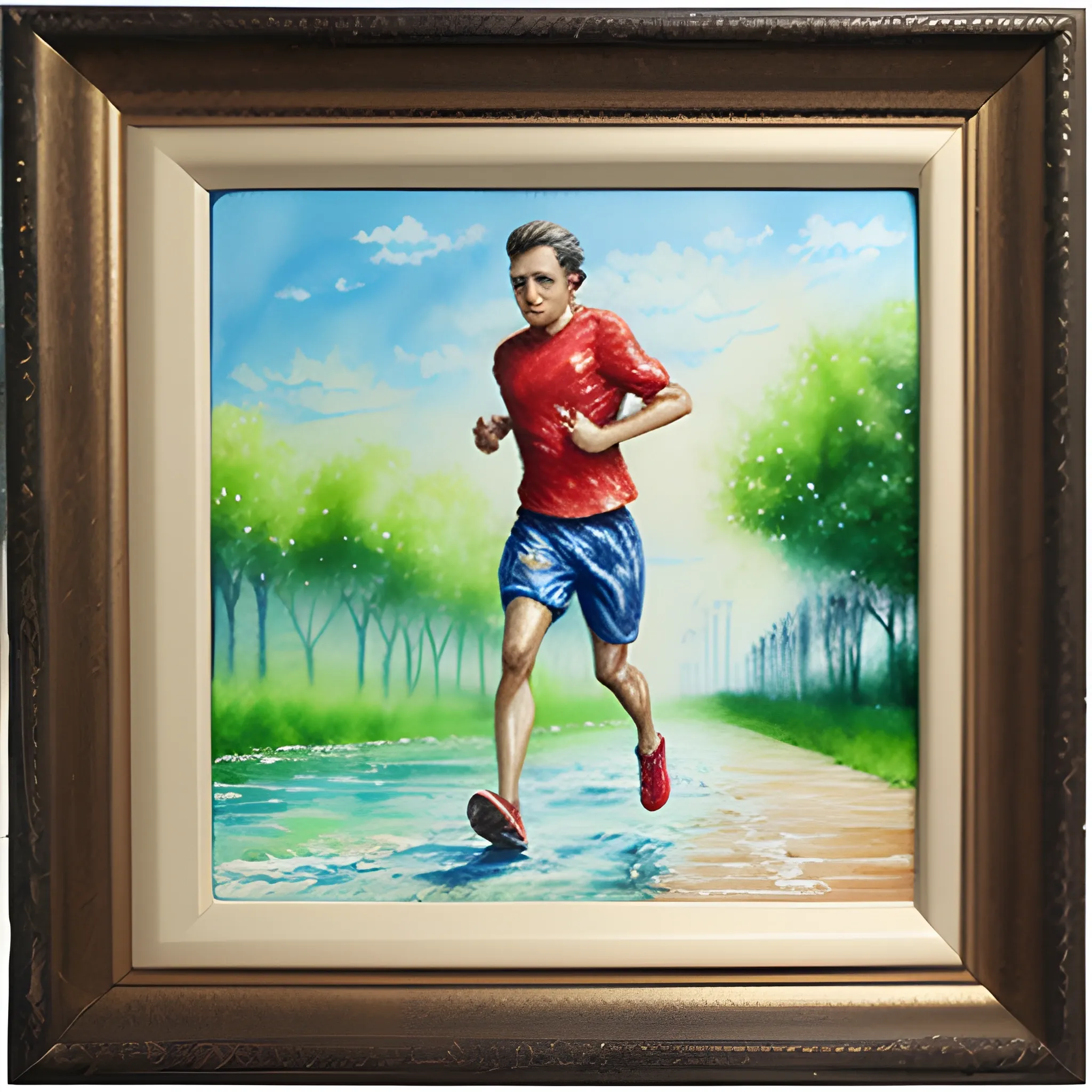 run go to home, , 3D, Water Color, Oil Painting