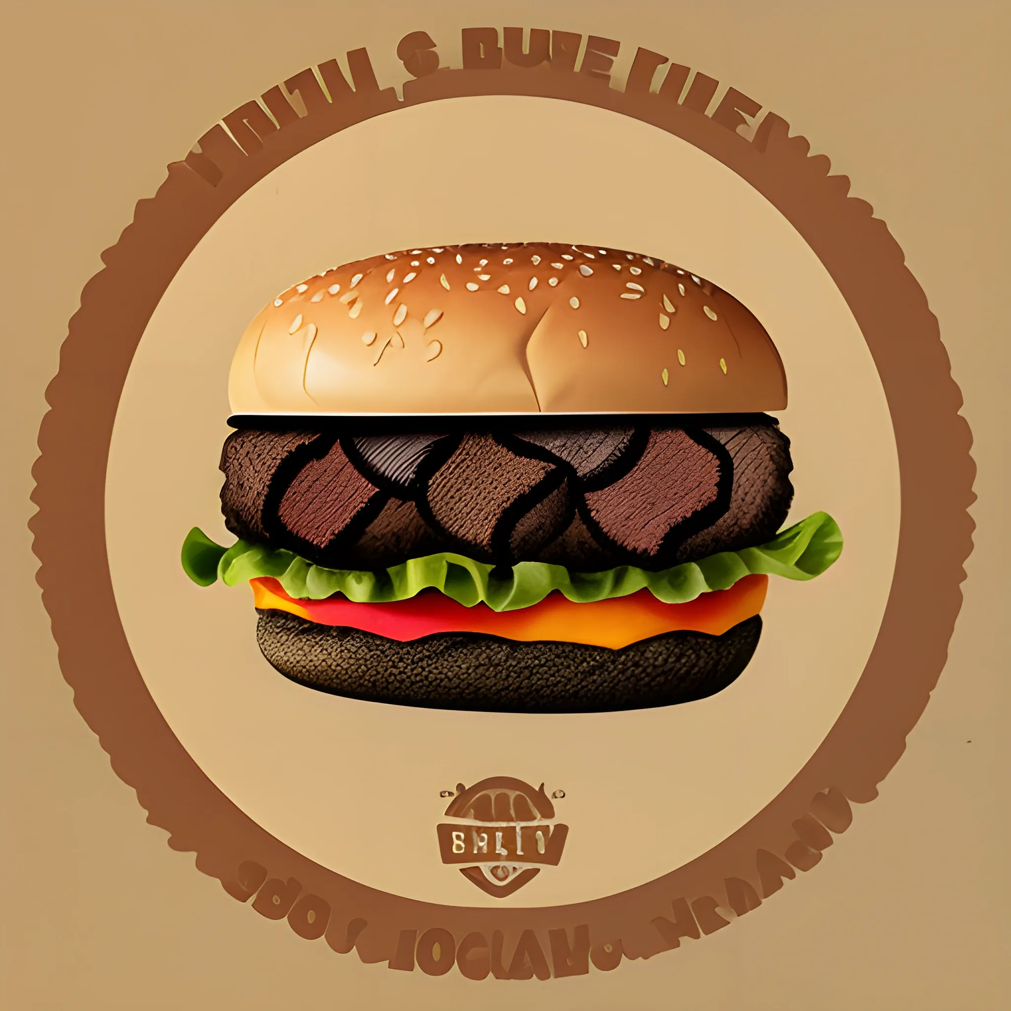 grizzly bear burger round logo