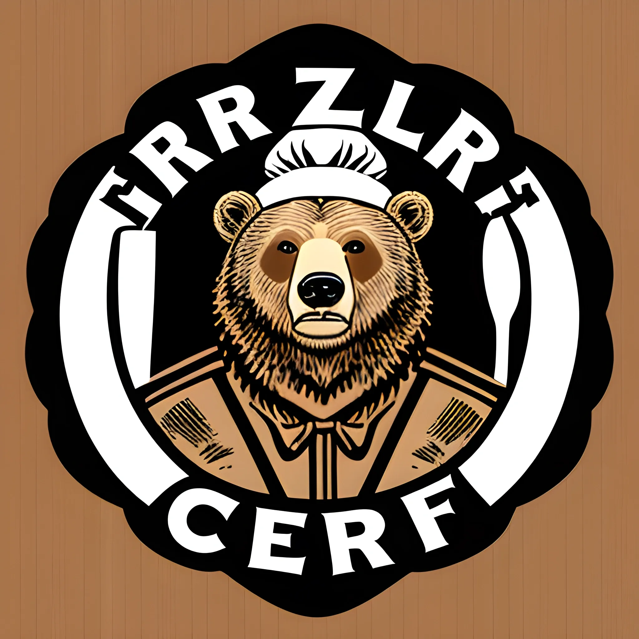 grizzly bear with chef hat logo no letters