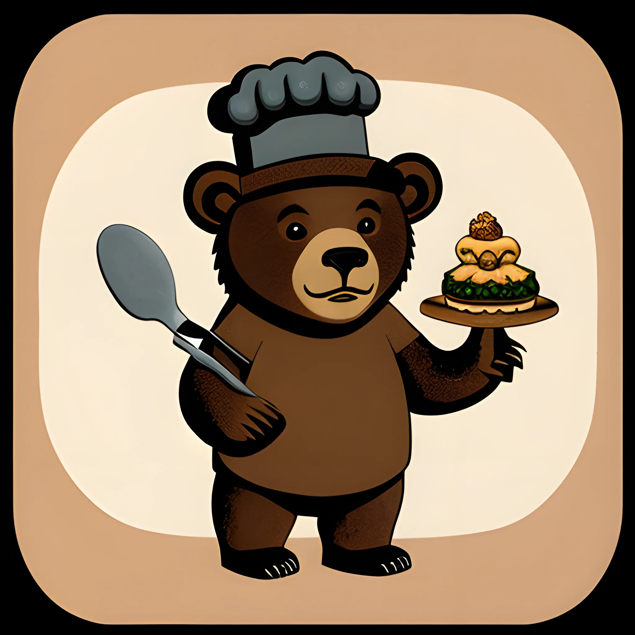 grizzly bear with chef hat logo no letters