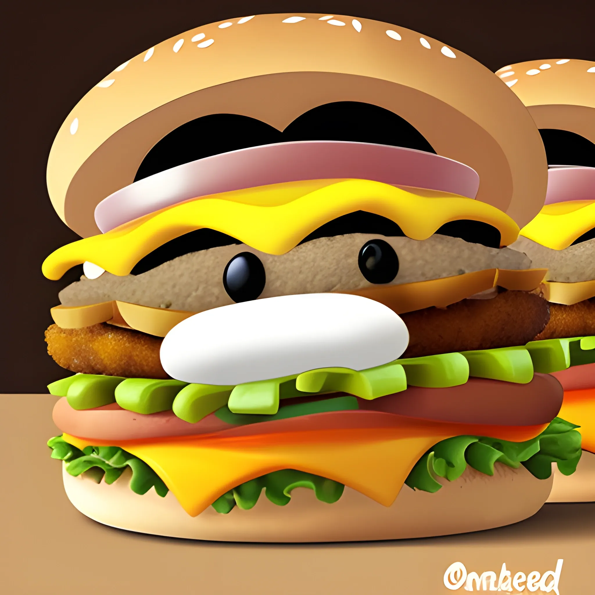 oso comiend hamburguesa caricatura