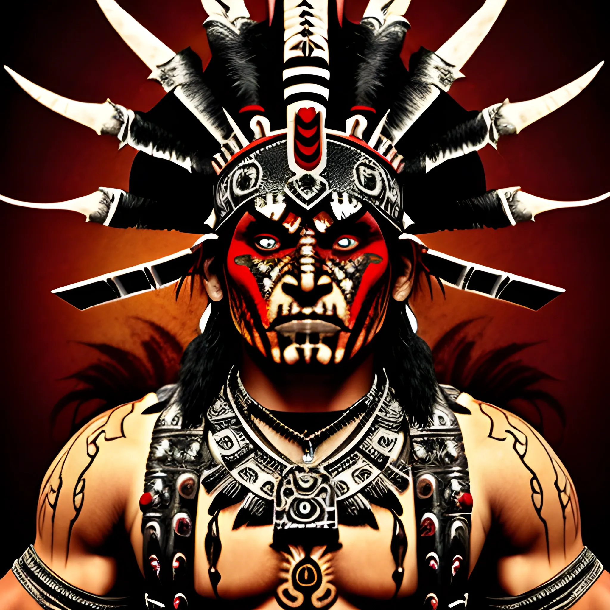 demonized aztec warrior