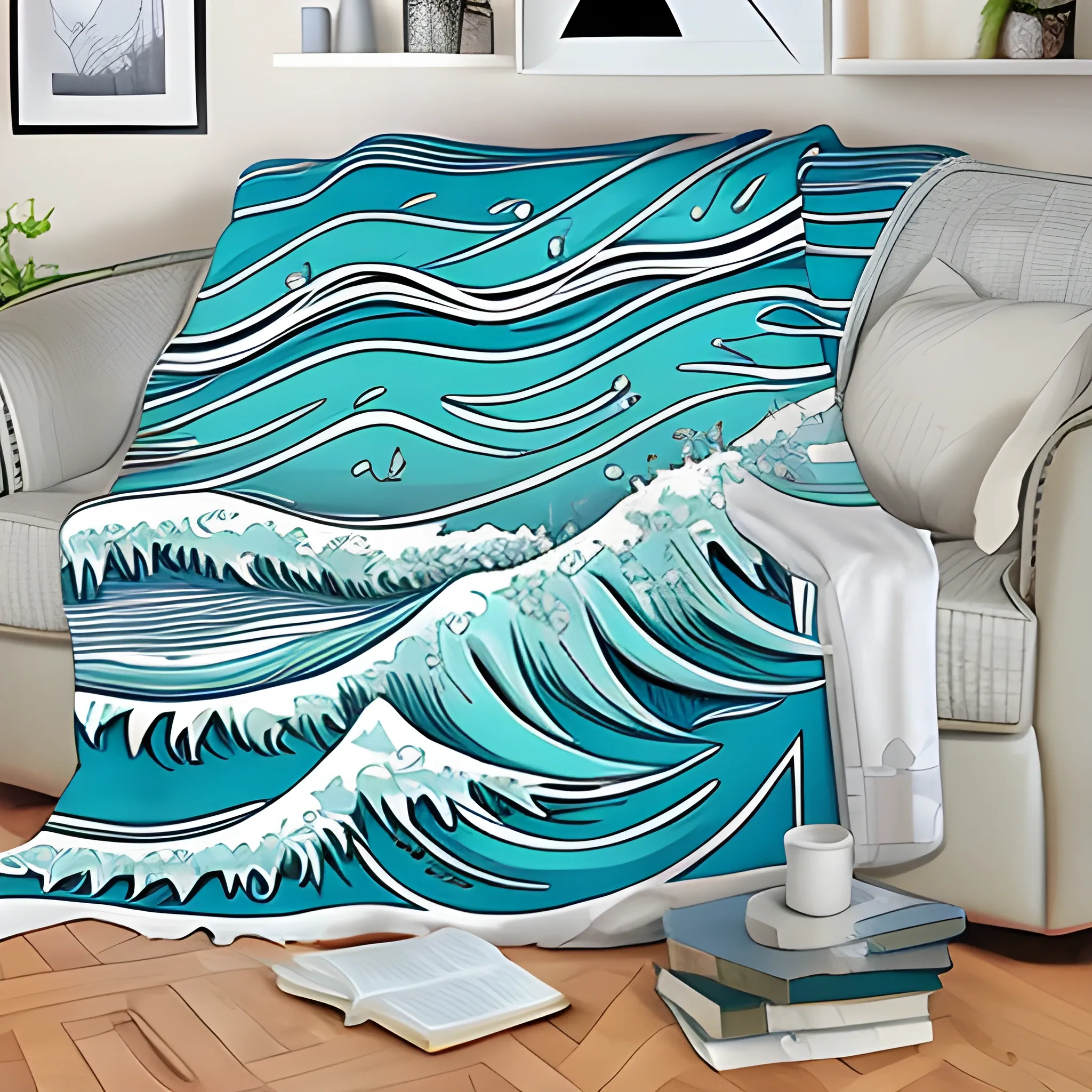 ocean wave pattern for blanket
, Cartoon