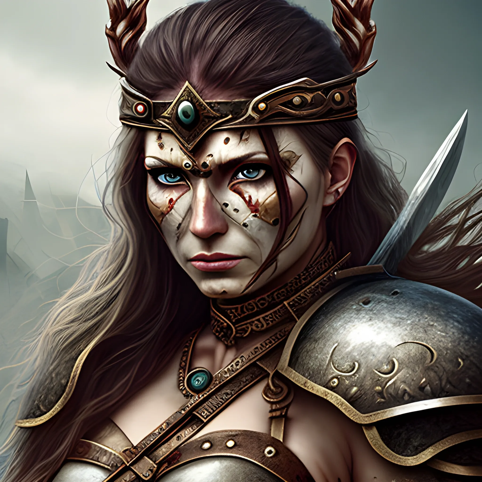 Woman realistic Warrior and fantasy
