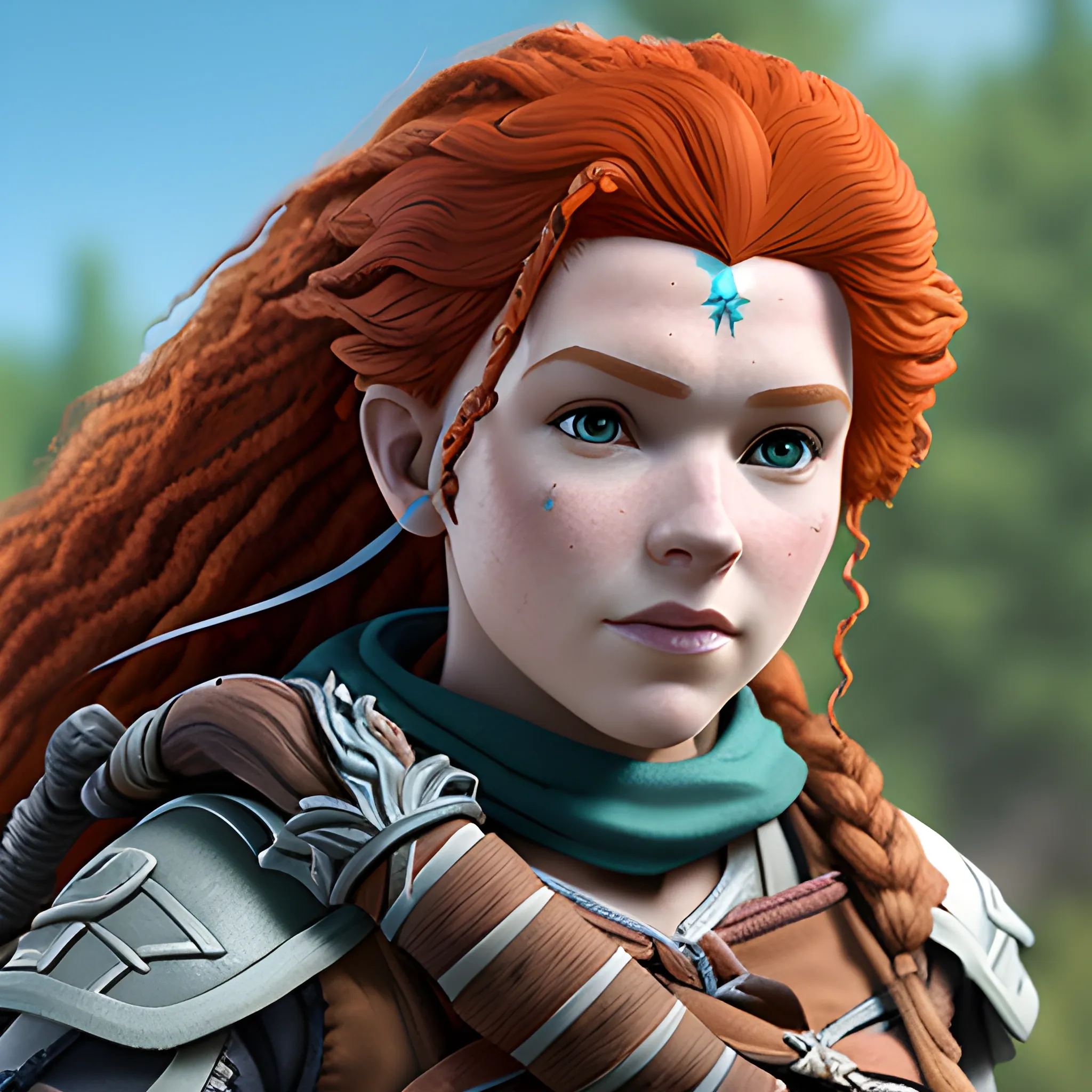 Merida as Aloy, 3D, High Octane Render 3/4 body