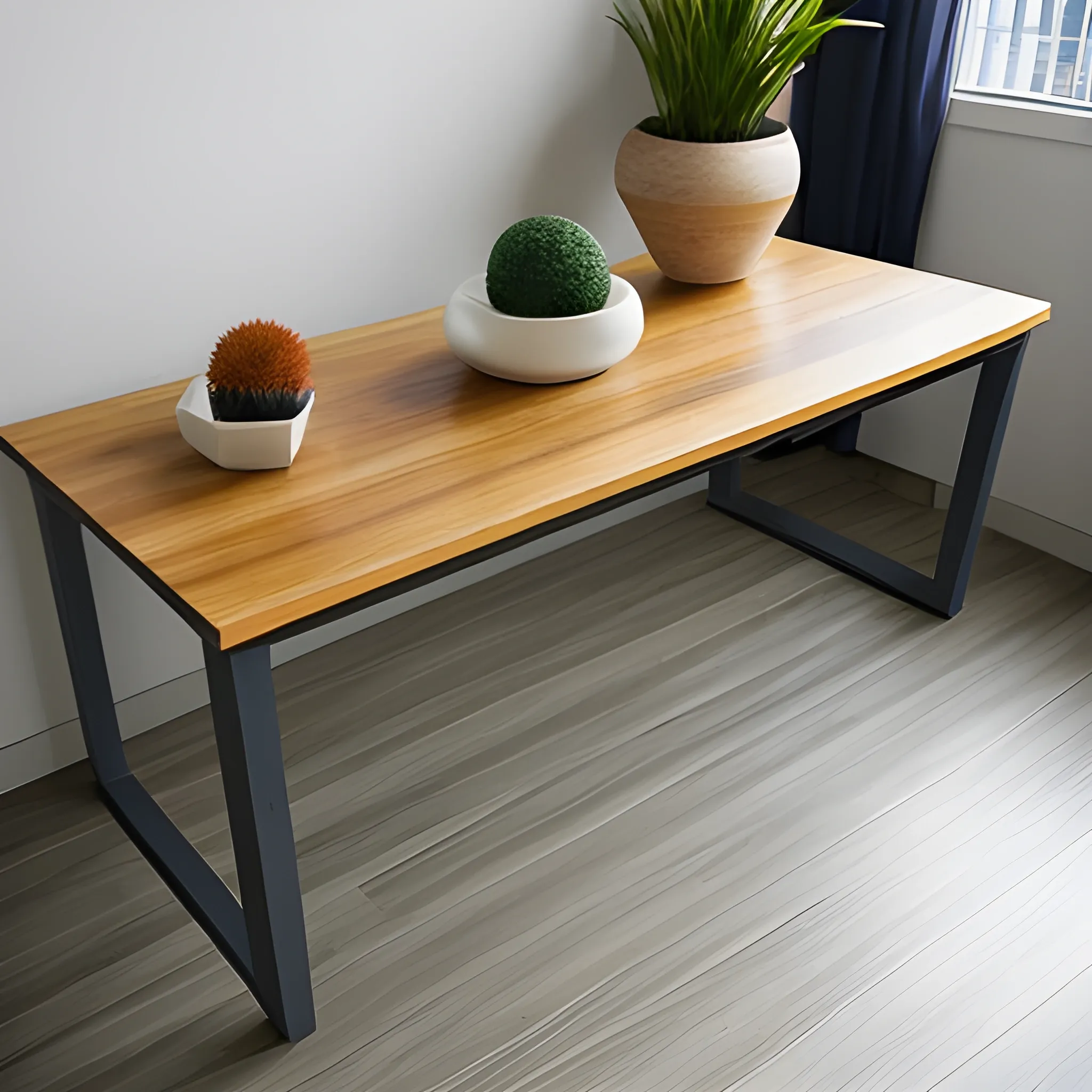 fondo de meet para reuniones de trabajo: el ambiente es una pieza con caracteristicas: piso de madera y colores suaves en las paredes. debe tener  estante de libros con diferentes colores y tamaños, debe tener una planta y un cuadro de oceano 



