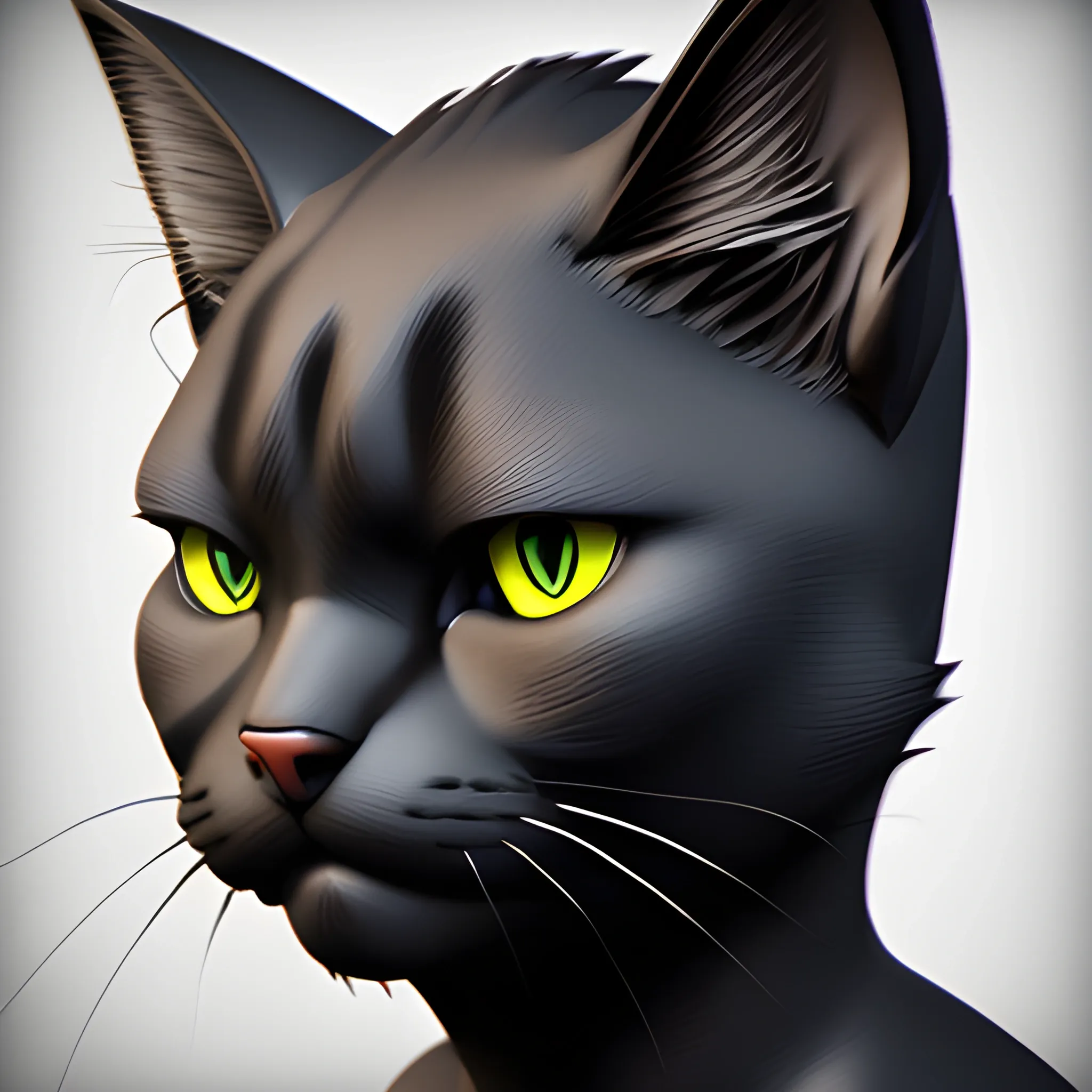 cat black. 3 d rendering. unreal engine. amazing likeness. very detailed. cartoon caricature. 