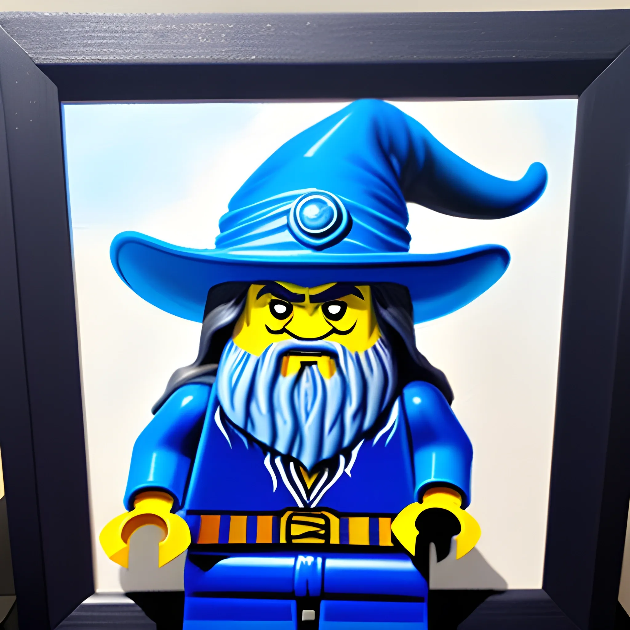 Blue Wizard, Lego, Oil Painting