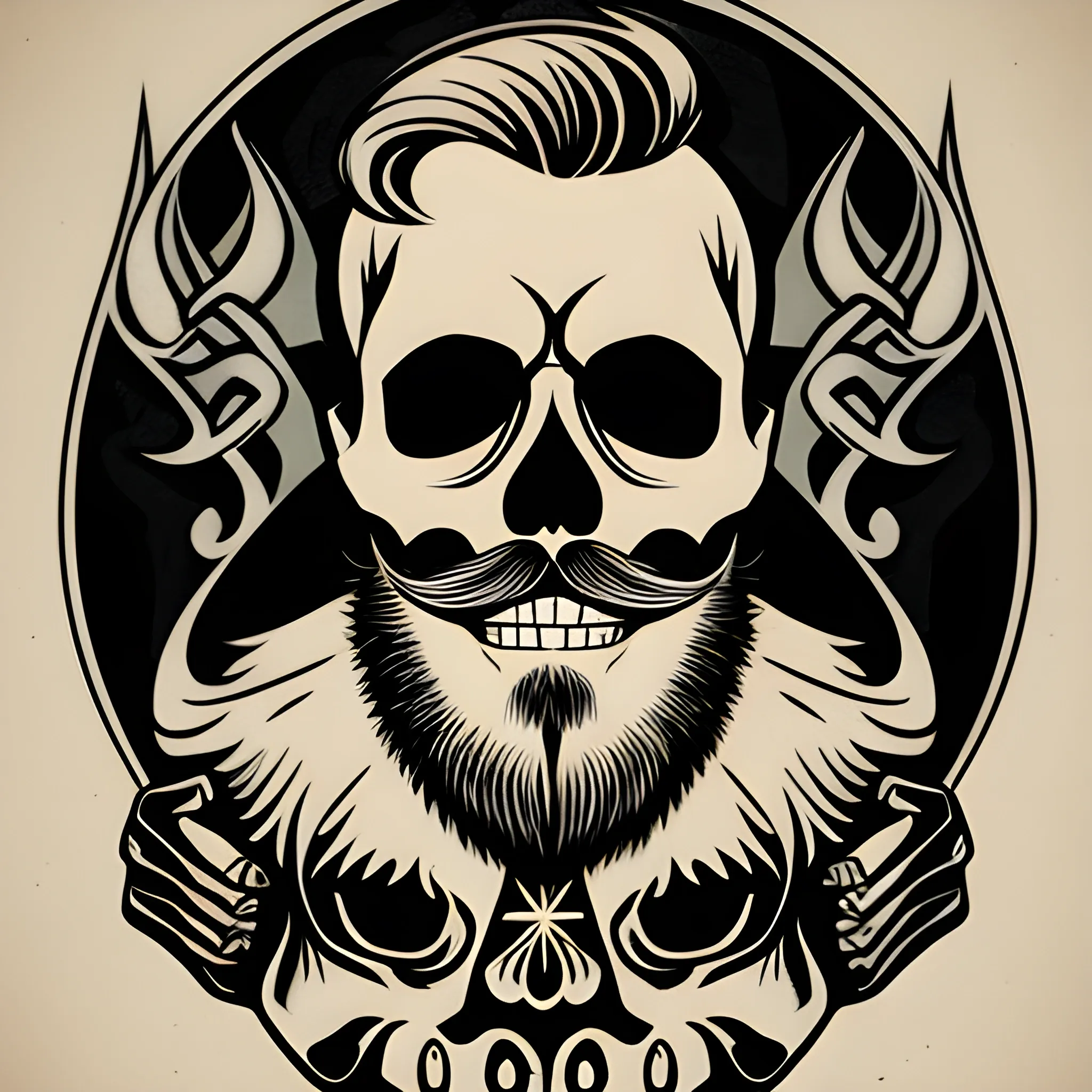Top 209+ beard tattoo logo