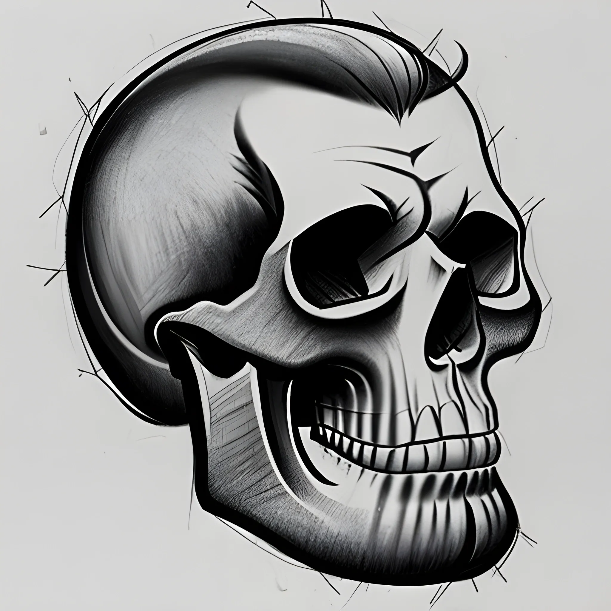 Skull tattoo Black and White Stock Photos & Images - Alamy