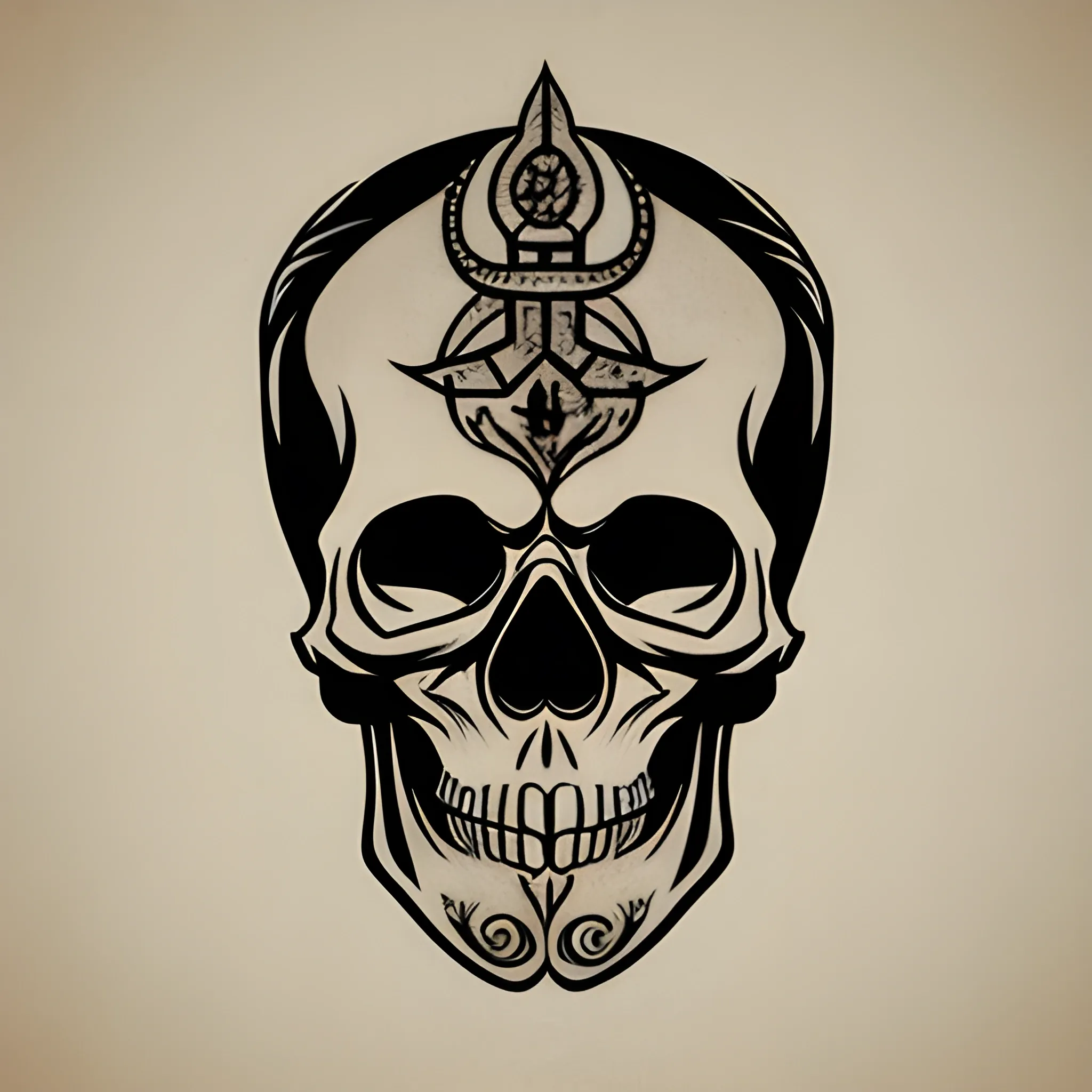 Skull Tattoo Template Design,skull Bandits Stock Vector - Illustration of  human, logo: 172511419