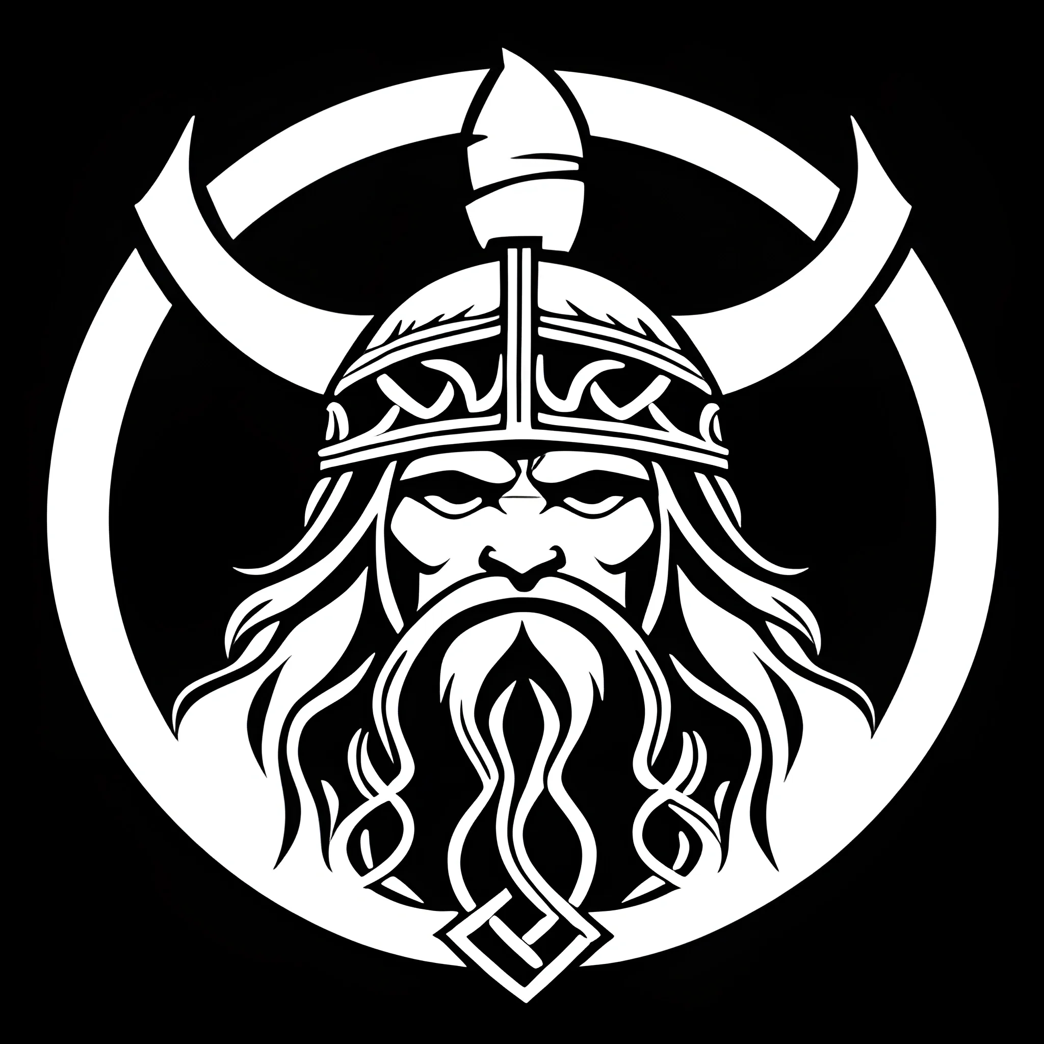 Viking logo, black background