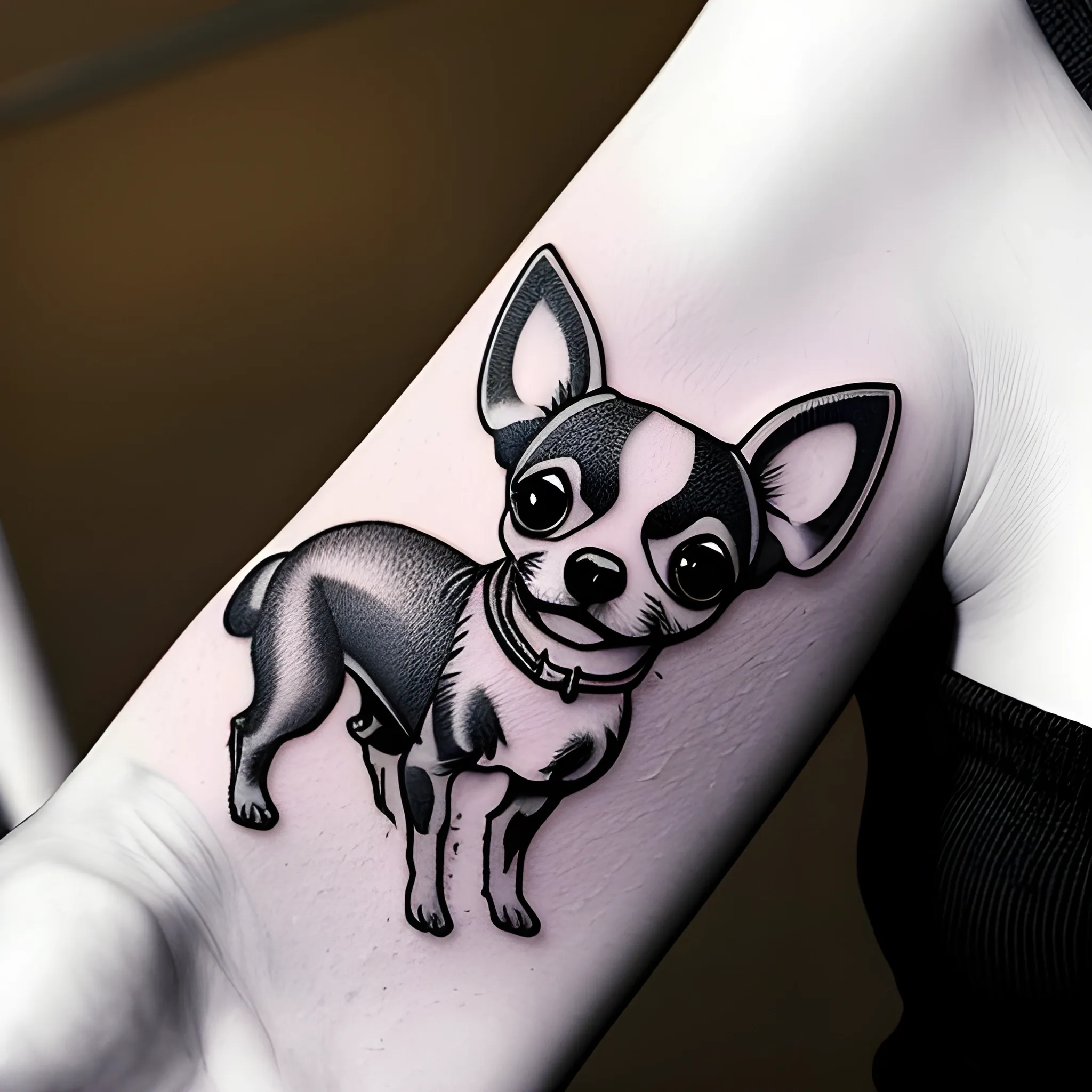 Tattoo template of Chihuahua , Cartoon