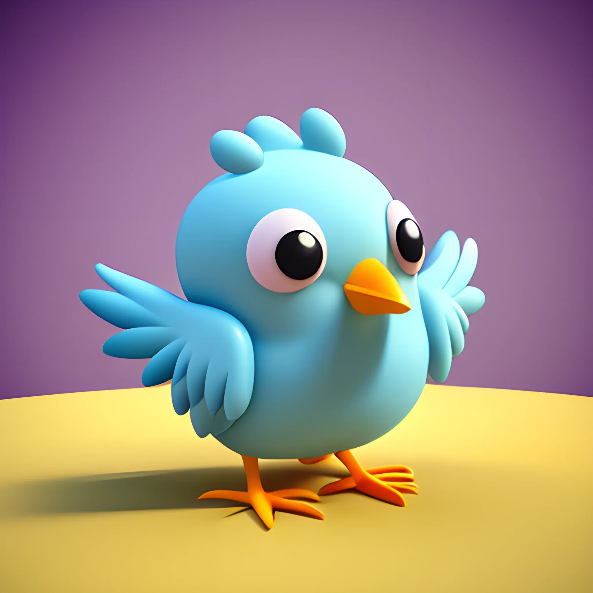 a beby chicken, happy, 3D, Cartoon