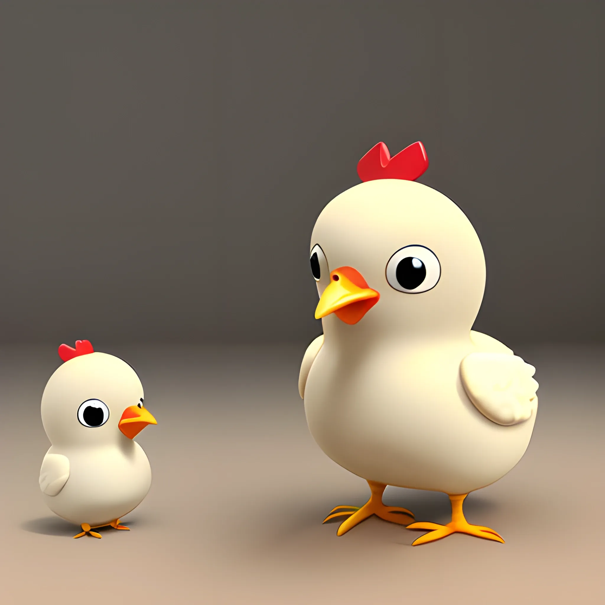 a beby chicken, happy, 3D, Cartoon