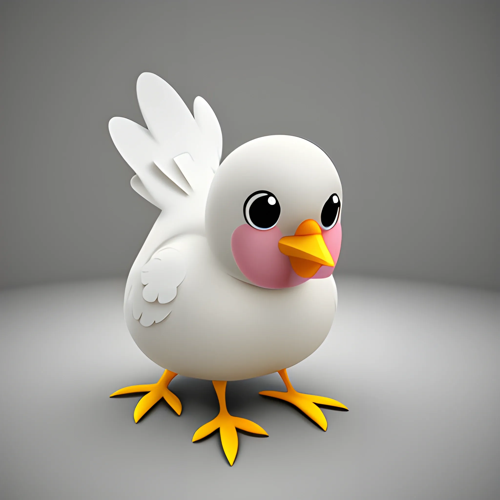 a beby chicken, happy, 3D, Cartoon