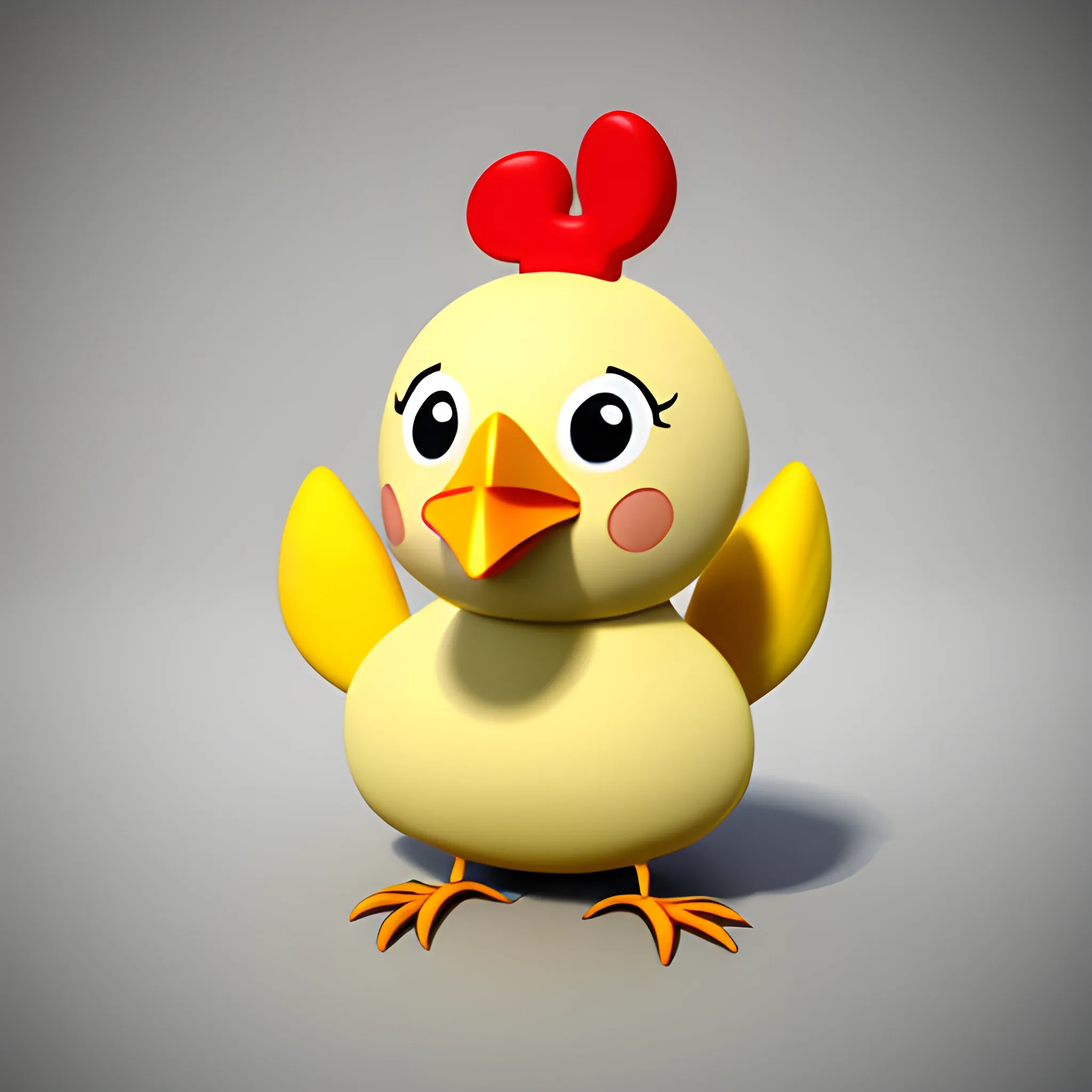 a beby chicken, happy, 3D, Cartoon