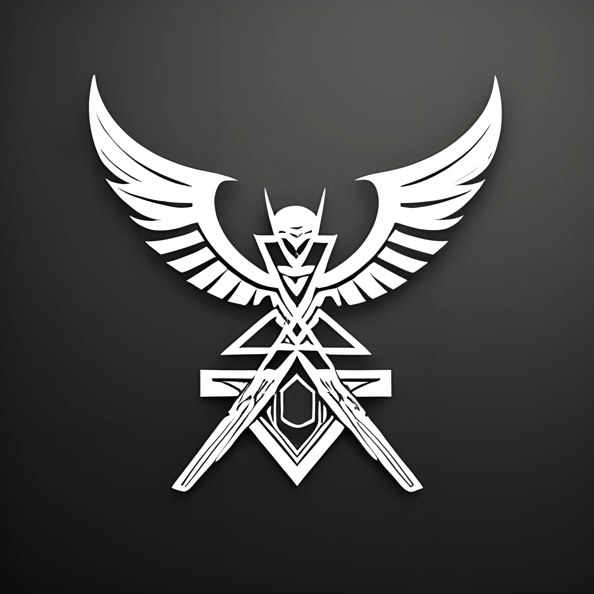 White Valkyrie logo, Black background