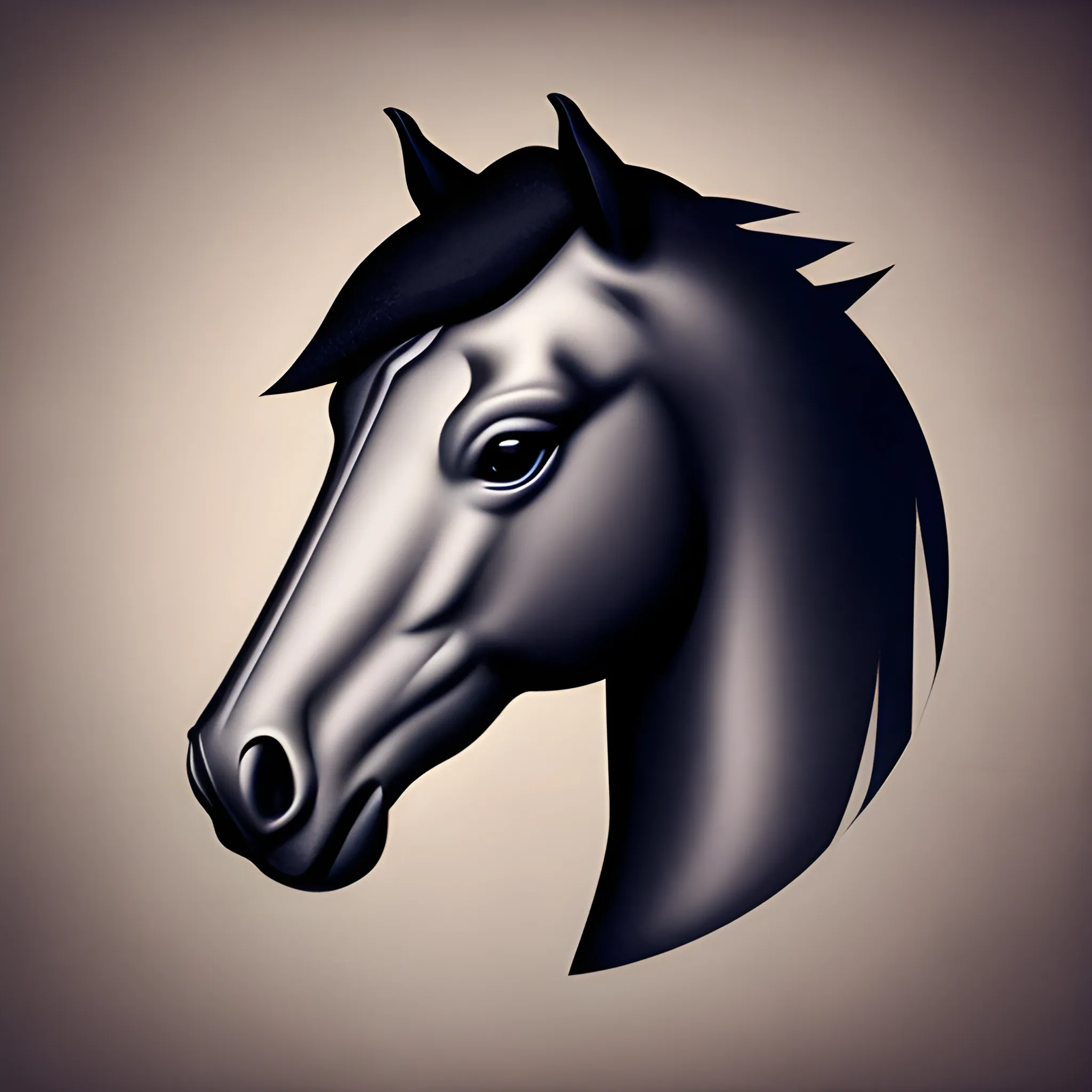 Horse logo, no text, side view