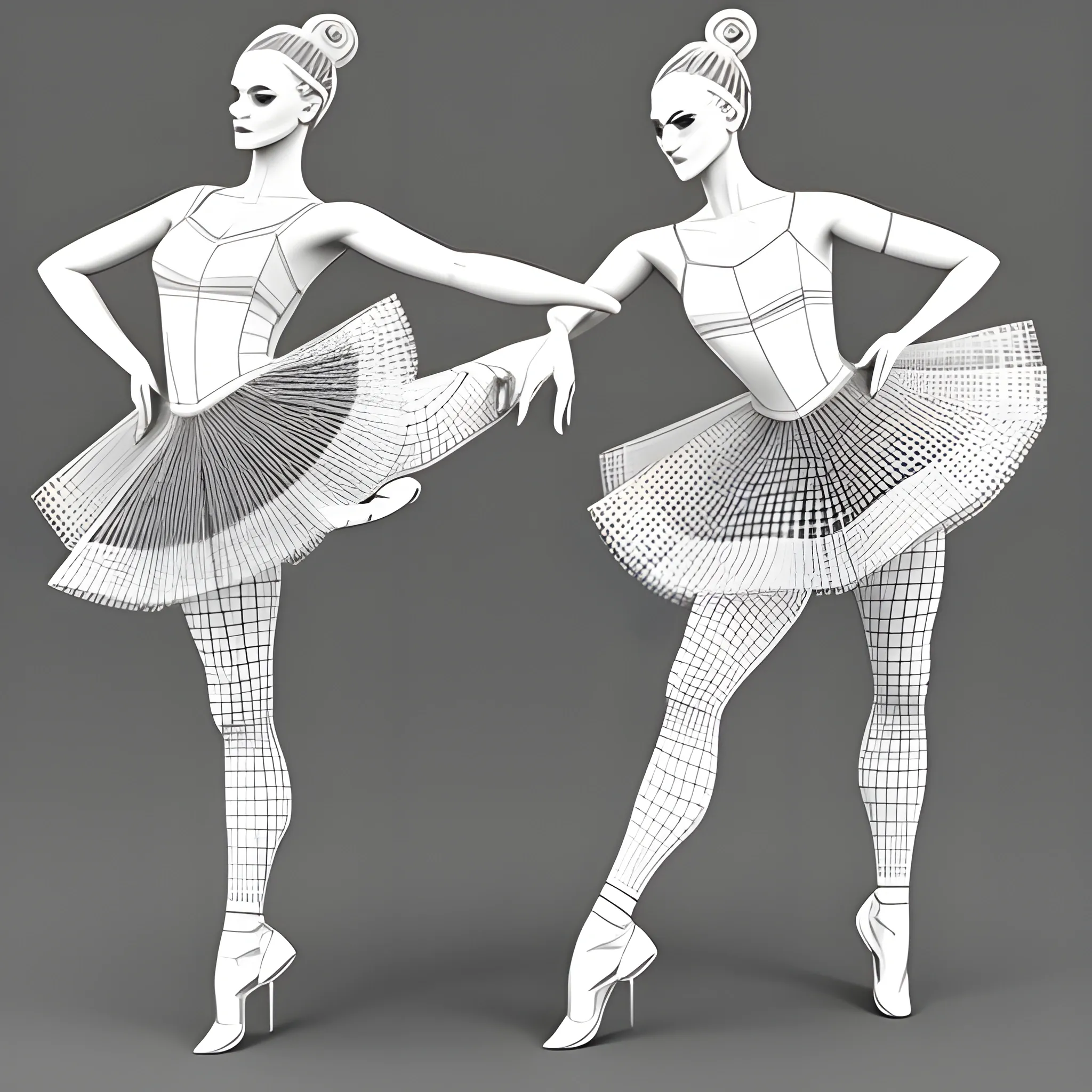 Crea una imagen de portada hd para una categoría de una tienda en  línea de ropa de niña el concepto es ballet y tutus , 3D , Pencil Sketch