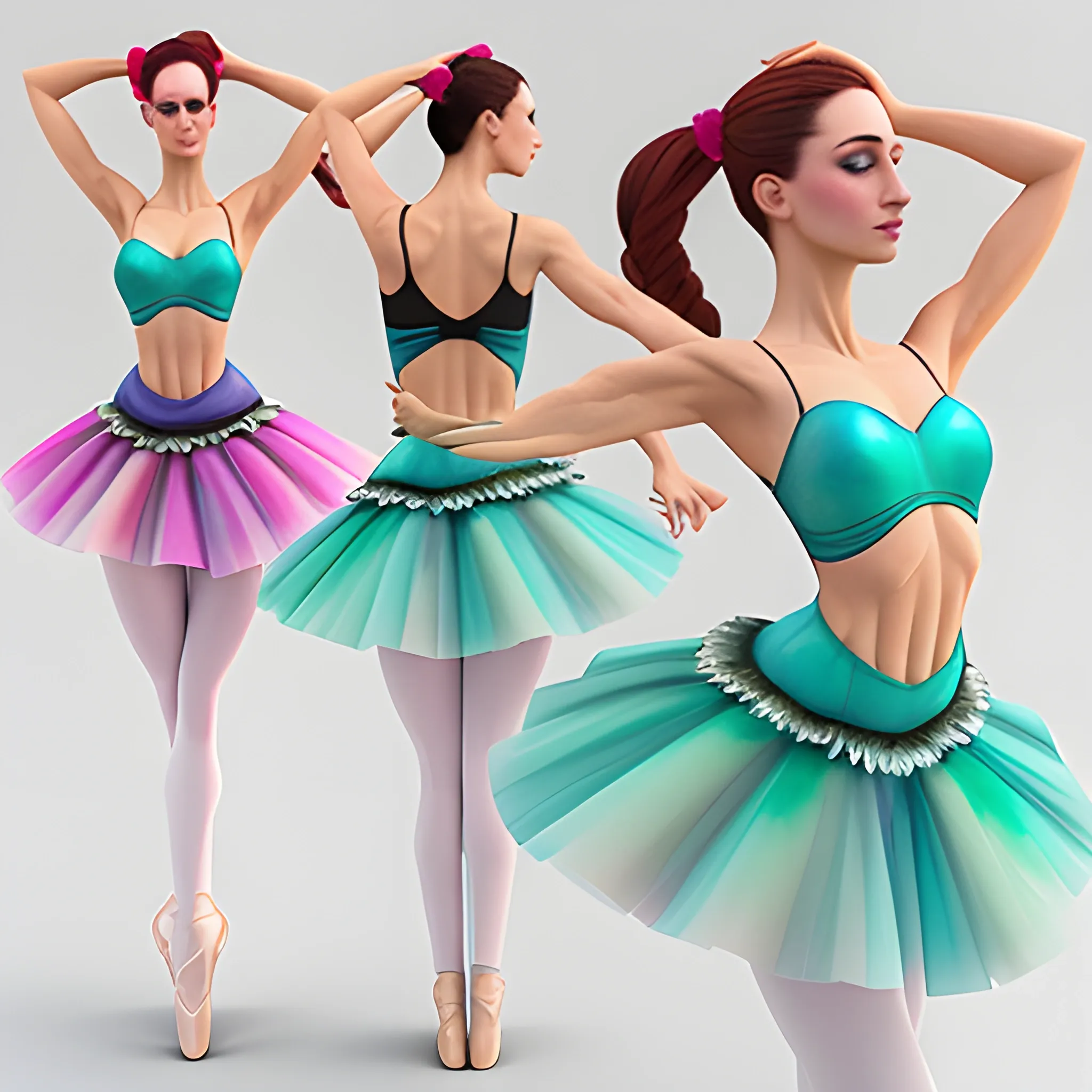 Crea una imagen de portada hd para una categoría de una tienda en  línea de ropa de niña el concepto es ballet y tutus , 3D , Water Color