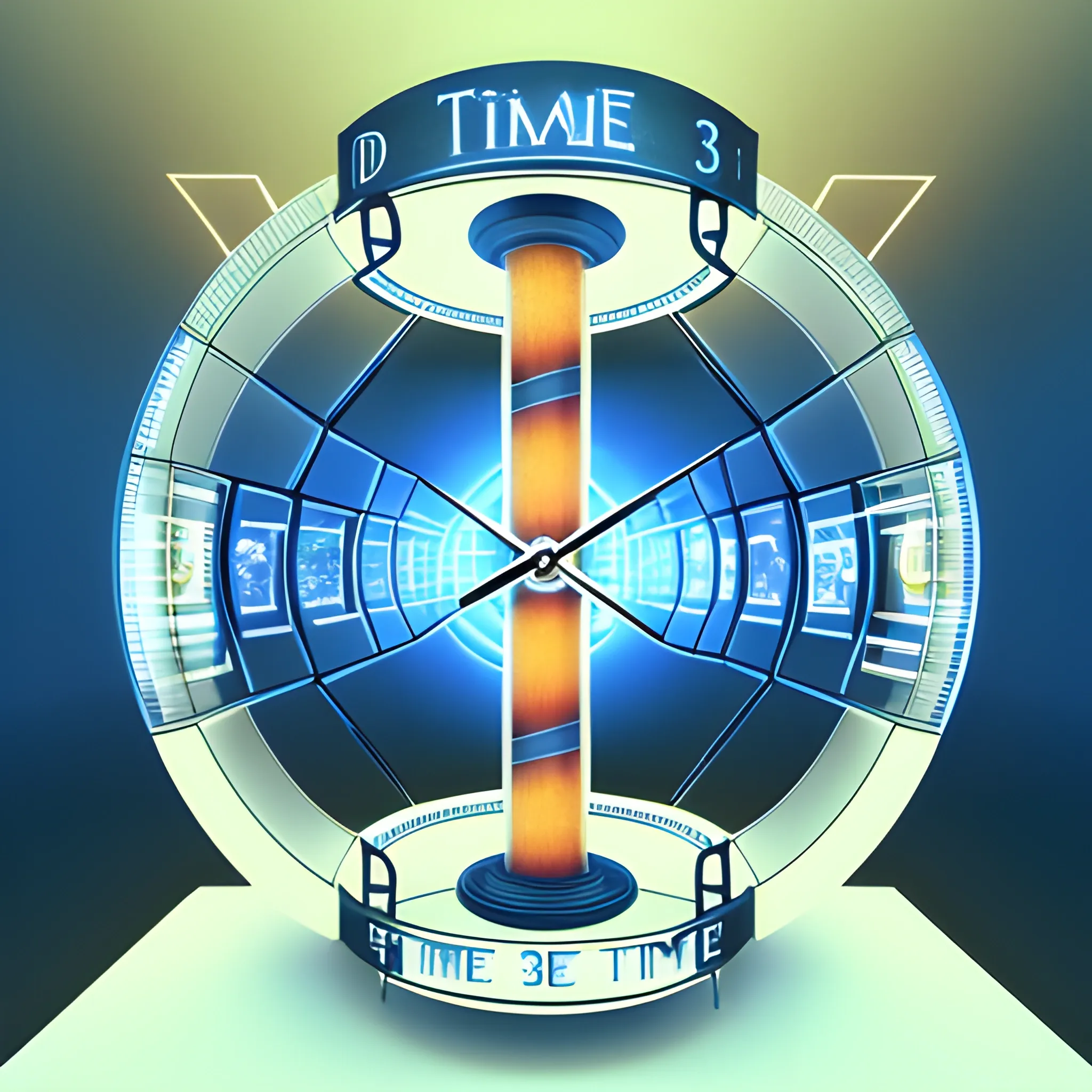 Time machine in operation,Time funnel, 3D,dream